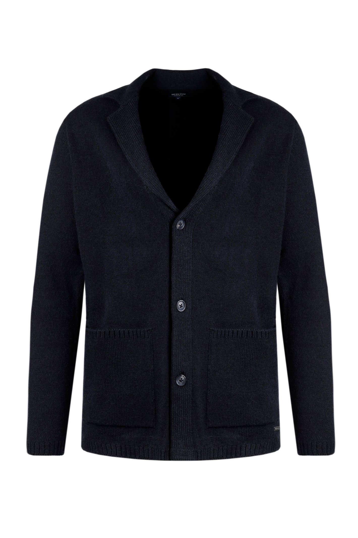 Weird Fish Brad Knitted Cardigan Midnight Size M