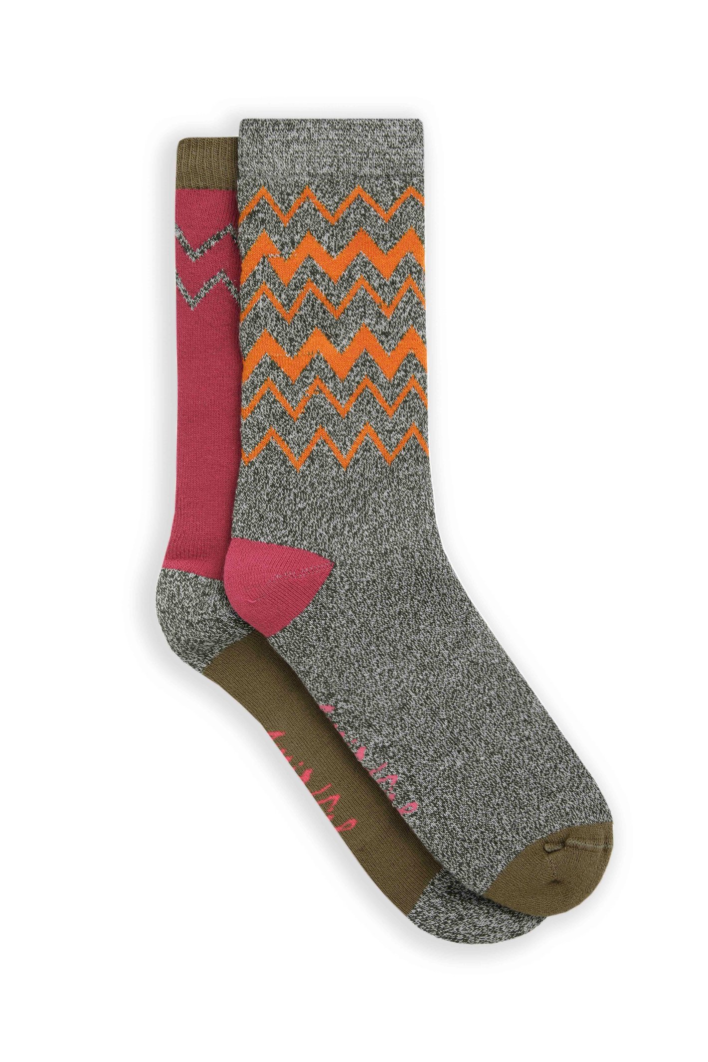 Weird Fish Celia Walking Socks 2 Pack Olive Green Size 4-7