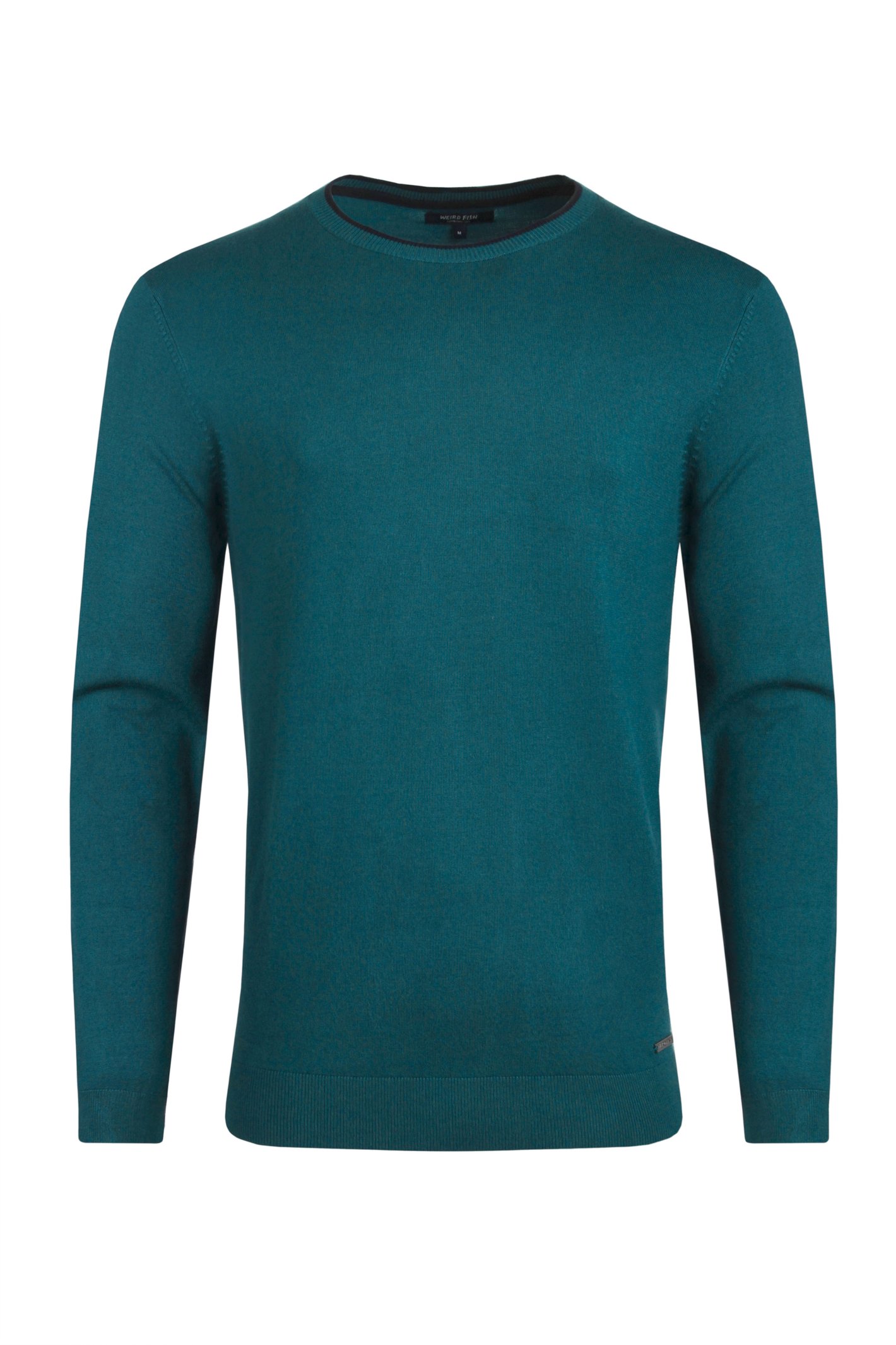 Weird Fish Noah Crew Neck Fine Knit Jumper Mineral Blue Size 3XL