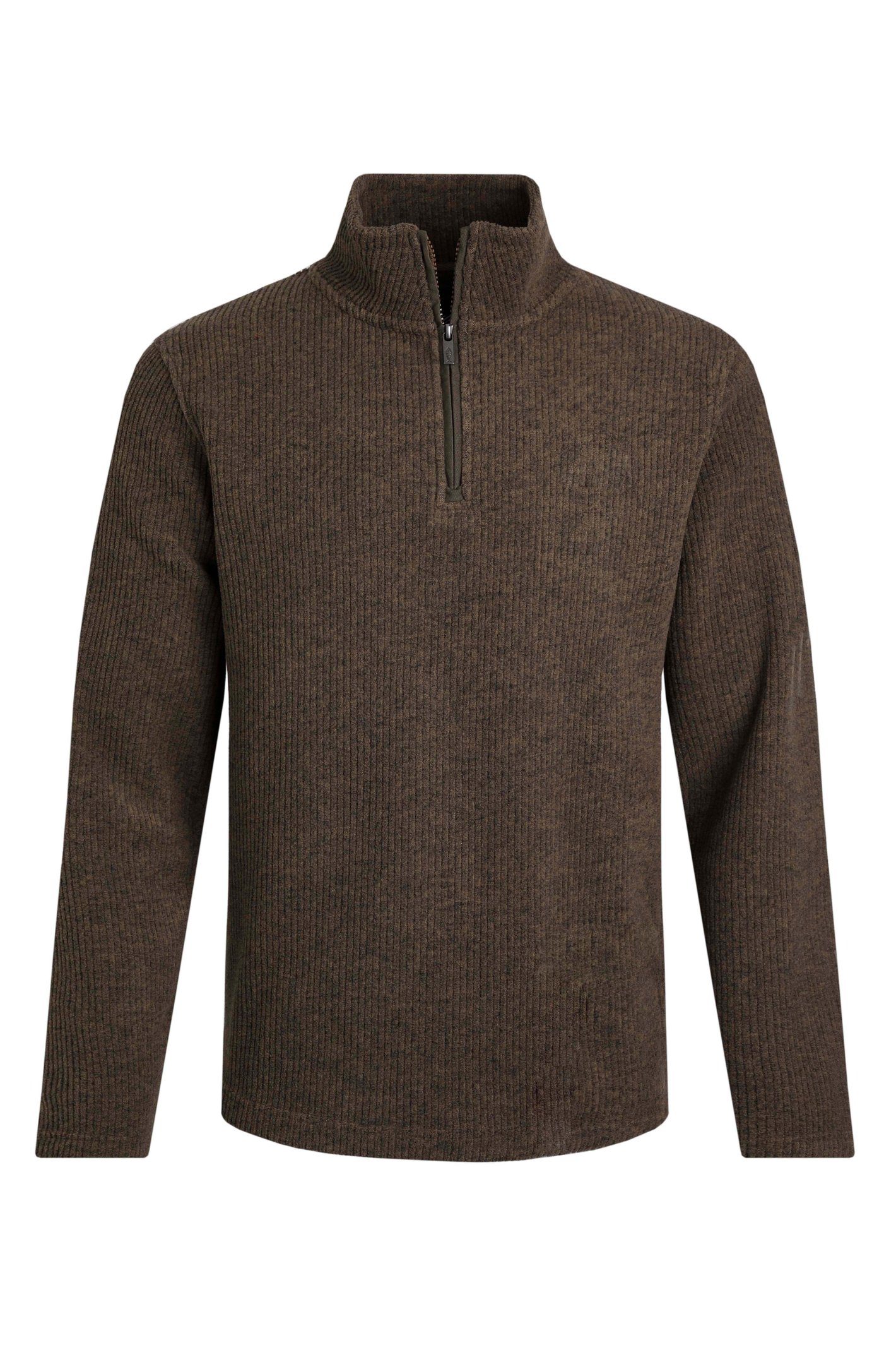 Weird Fish Newport 1/4 Zip Rib Fleece  Bronze Size XL
