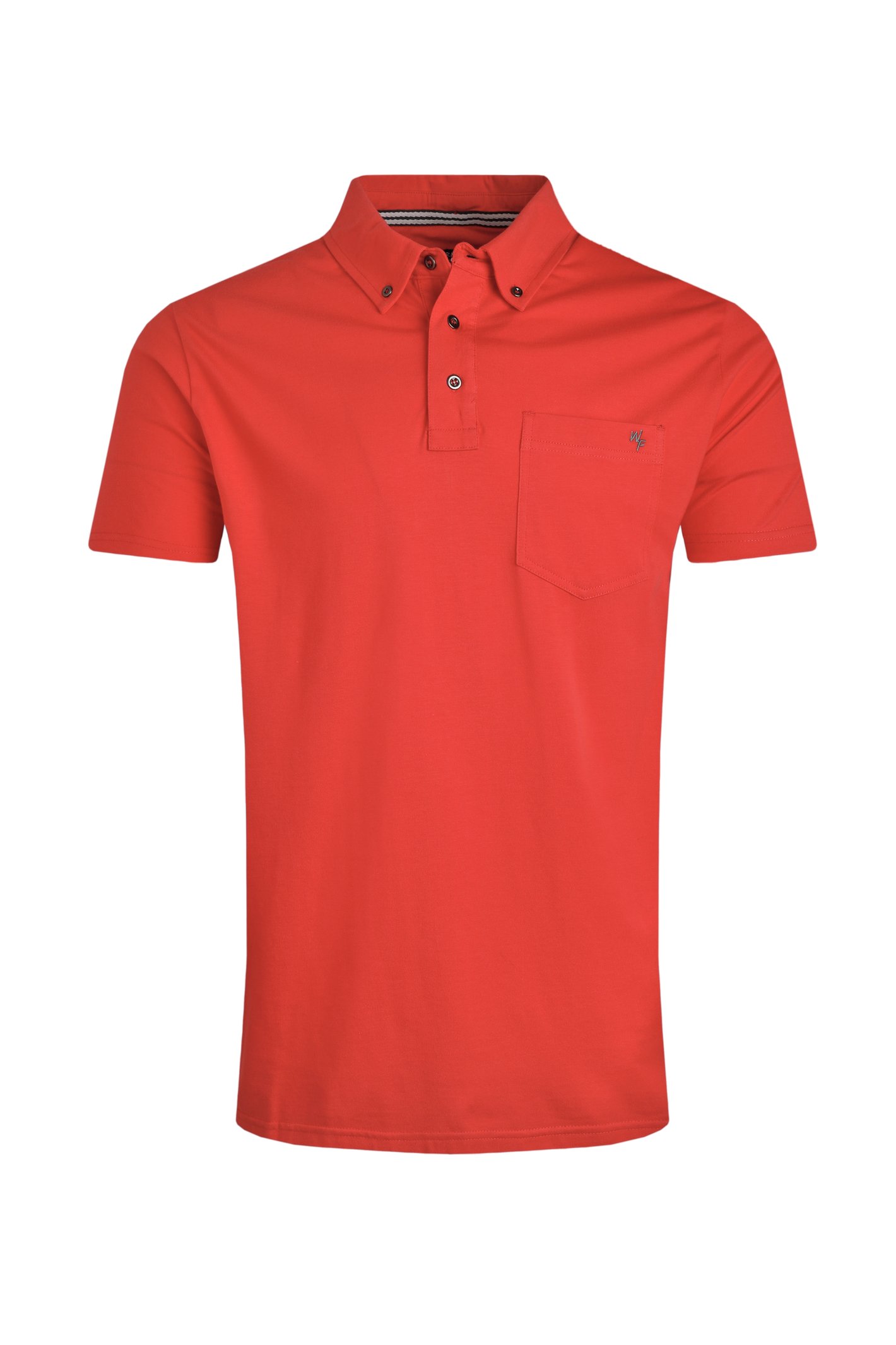 Weird Fish Jeremy Button Down Jersey Polo Shirt Radical Red Size S