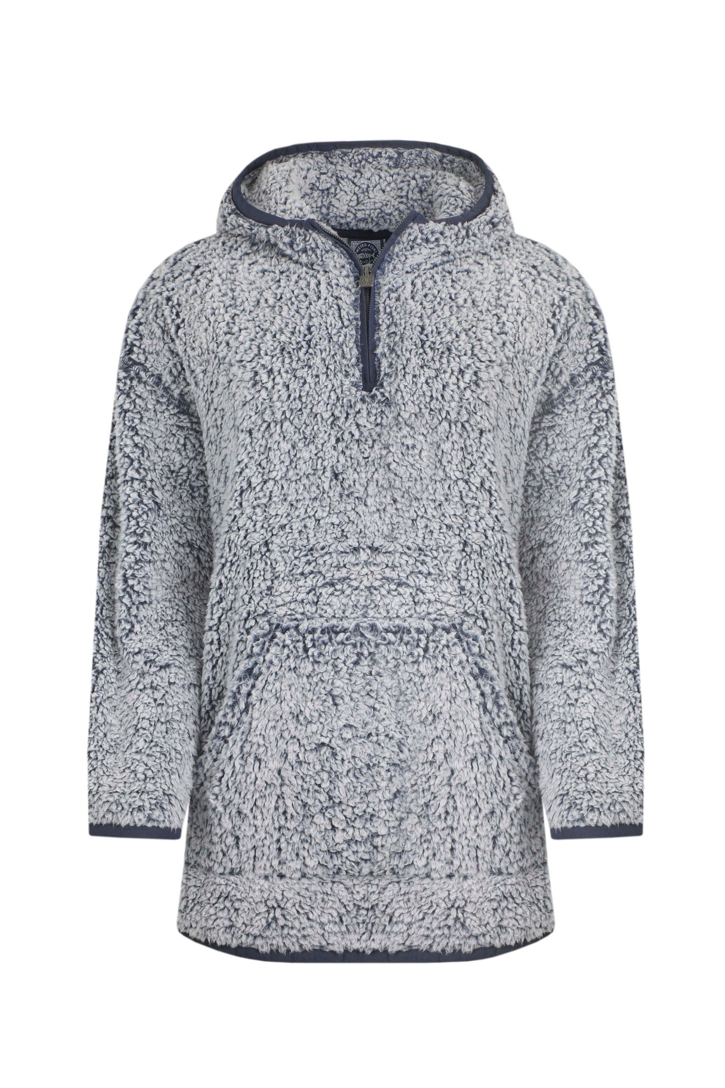Weird Fish Faye Cosy Longline Fleece Hoodie Navy Size 18