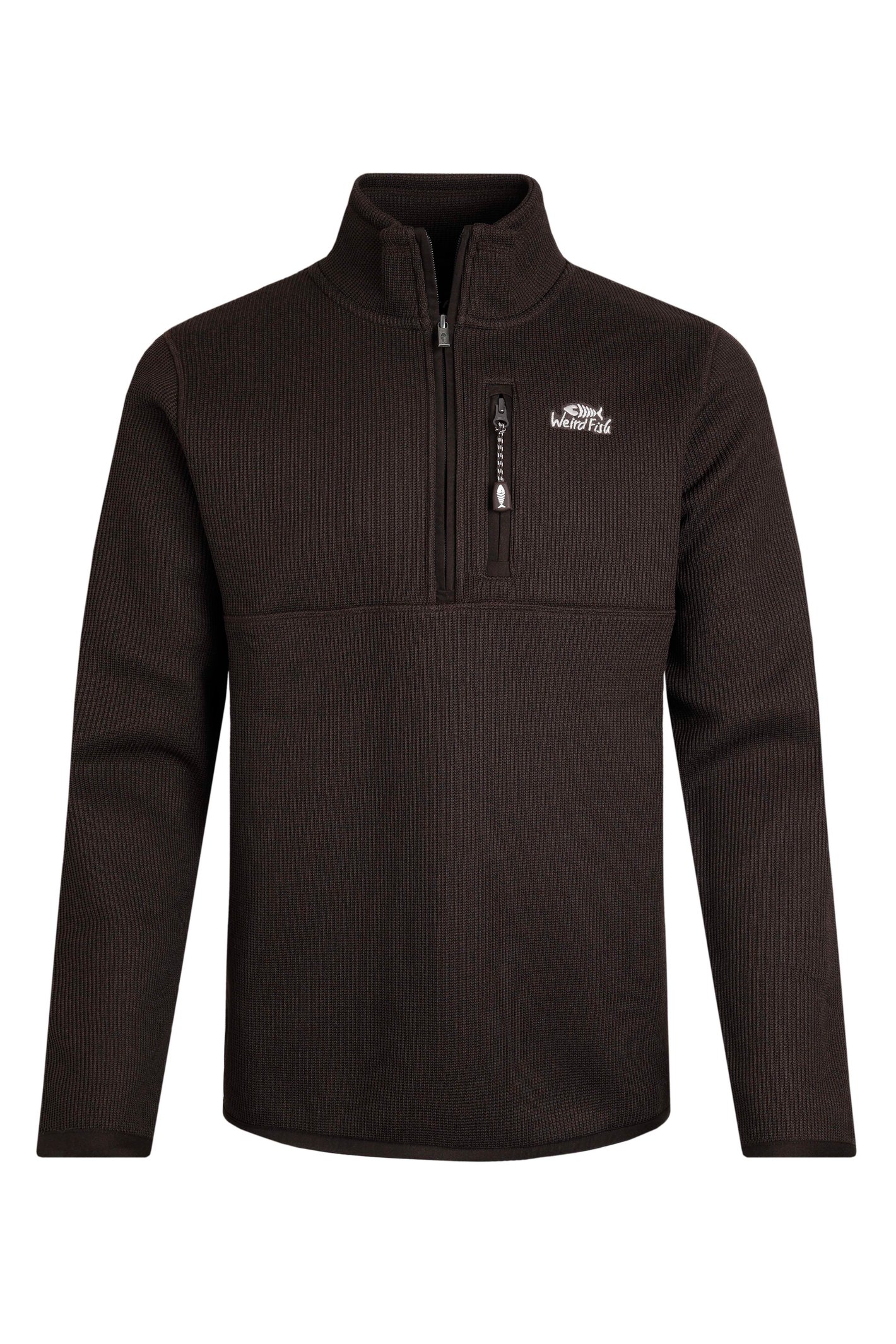 Weird Fish Burlock 1/4 Zip Bonded Fleece Chocolate Size S