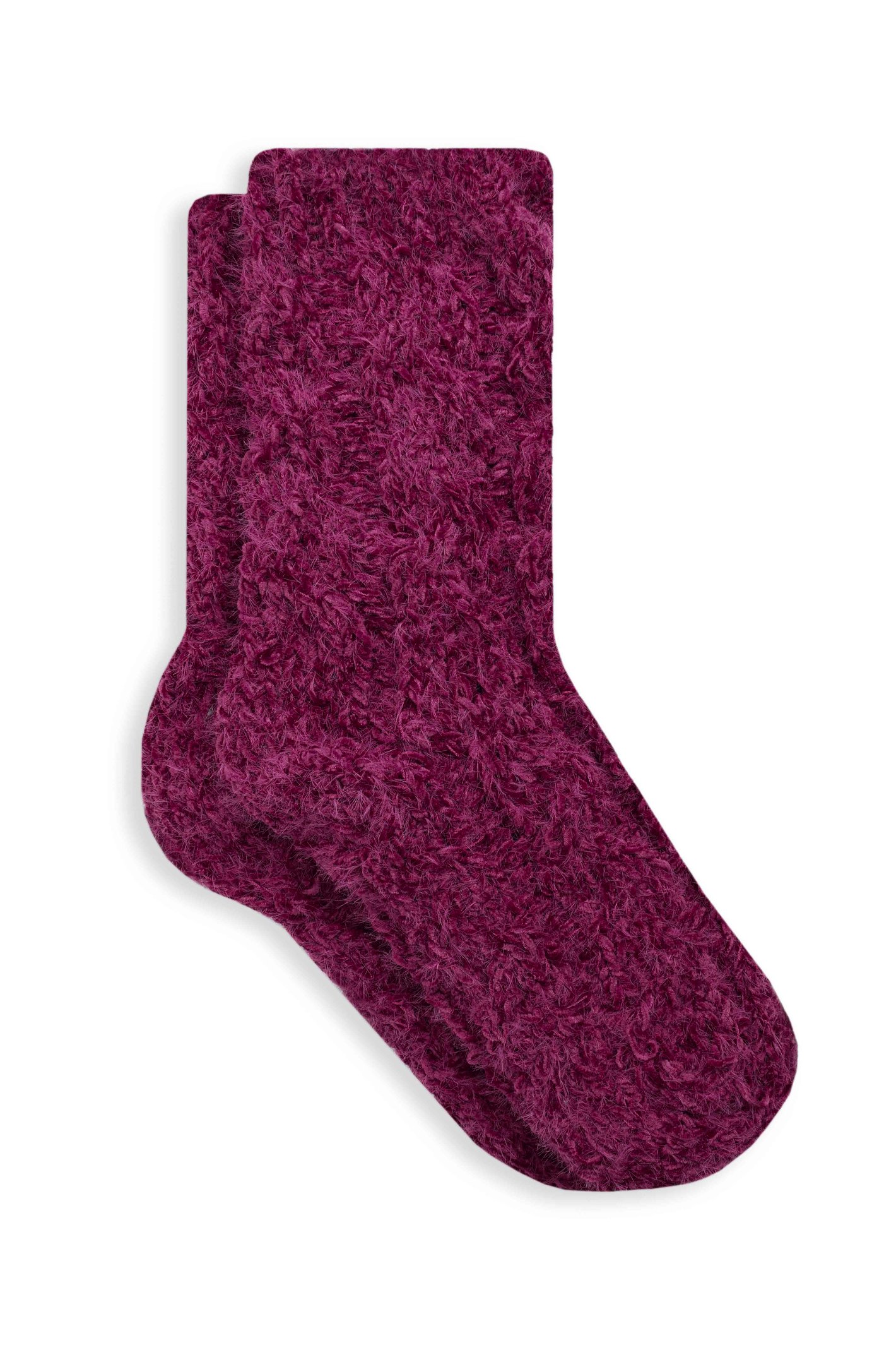 Weird Fish Colyn Chenille Cable Knit Socks Boysenberry Size 4-7