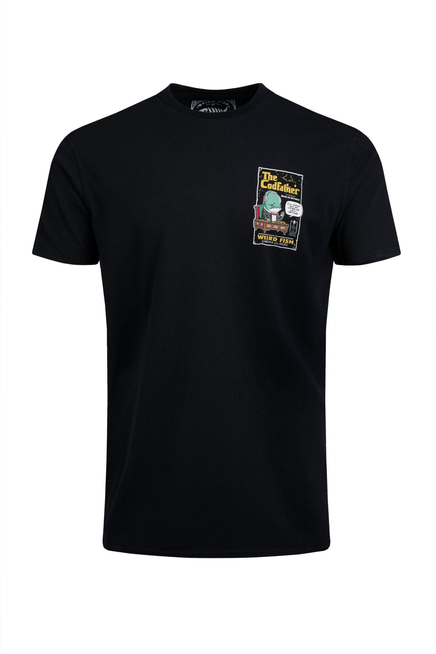 Weird Fish Codfather Back Print Artist T-Shirt Black Size S