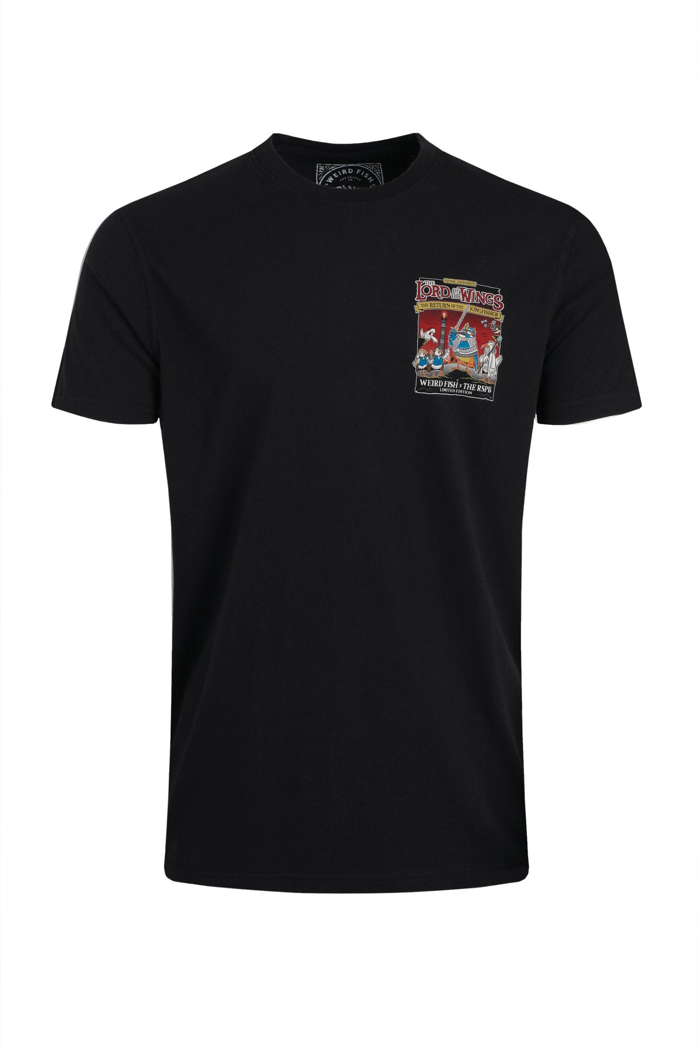 Weird Fish The Lord of The Wings Back Print RSPB Collaboration Artist T-Shirt Black Size 5XL