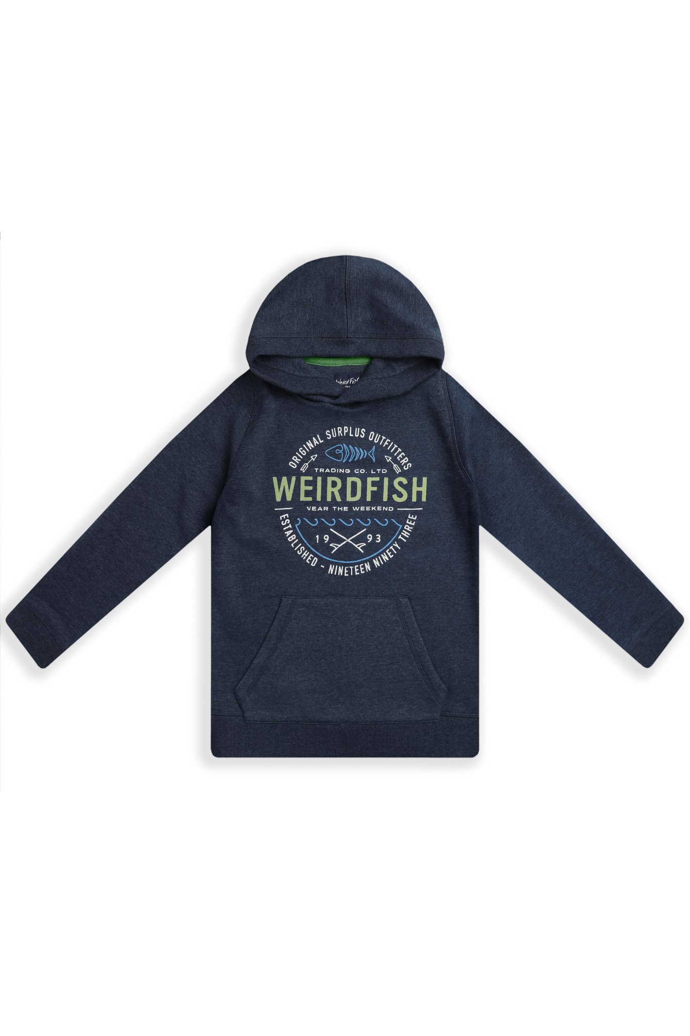 Weird Fish Kelvin Kids Graphic Hoodie Navy Size 5-6
