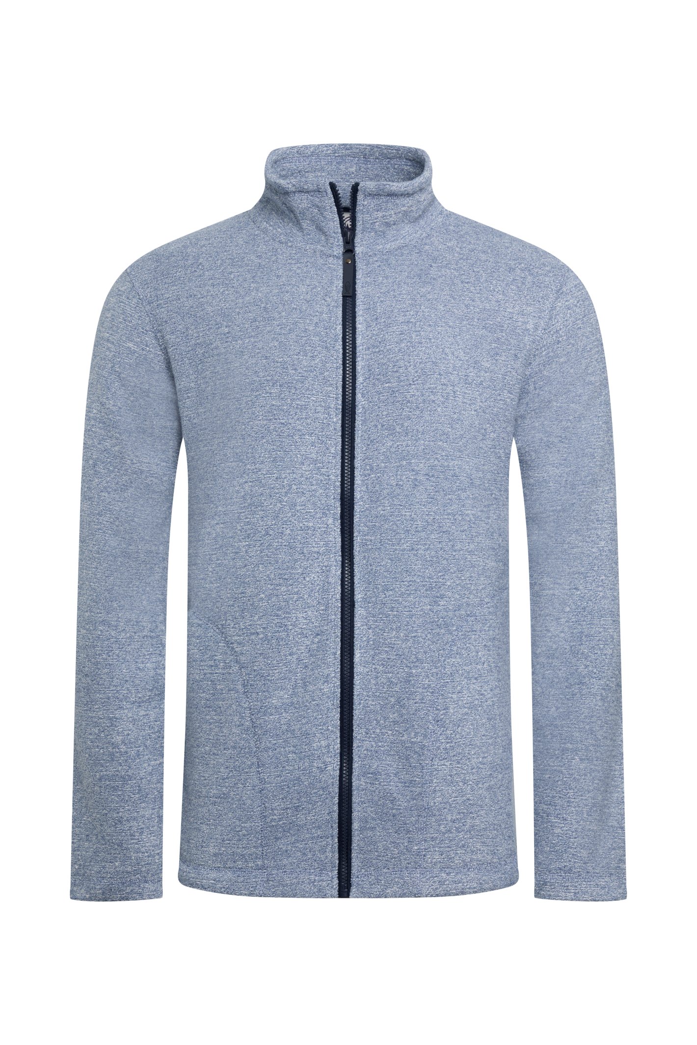 Weird Fish Thames Eco Full Zip Snow Marl Fleece Mid Blue Size XL