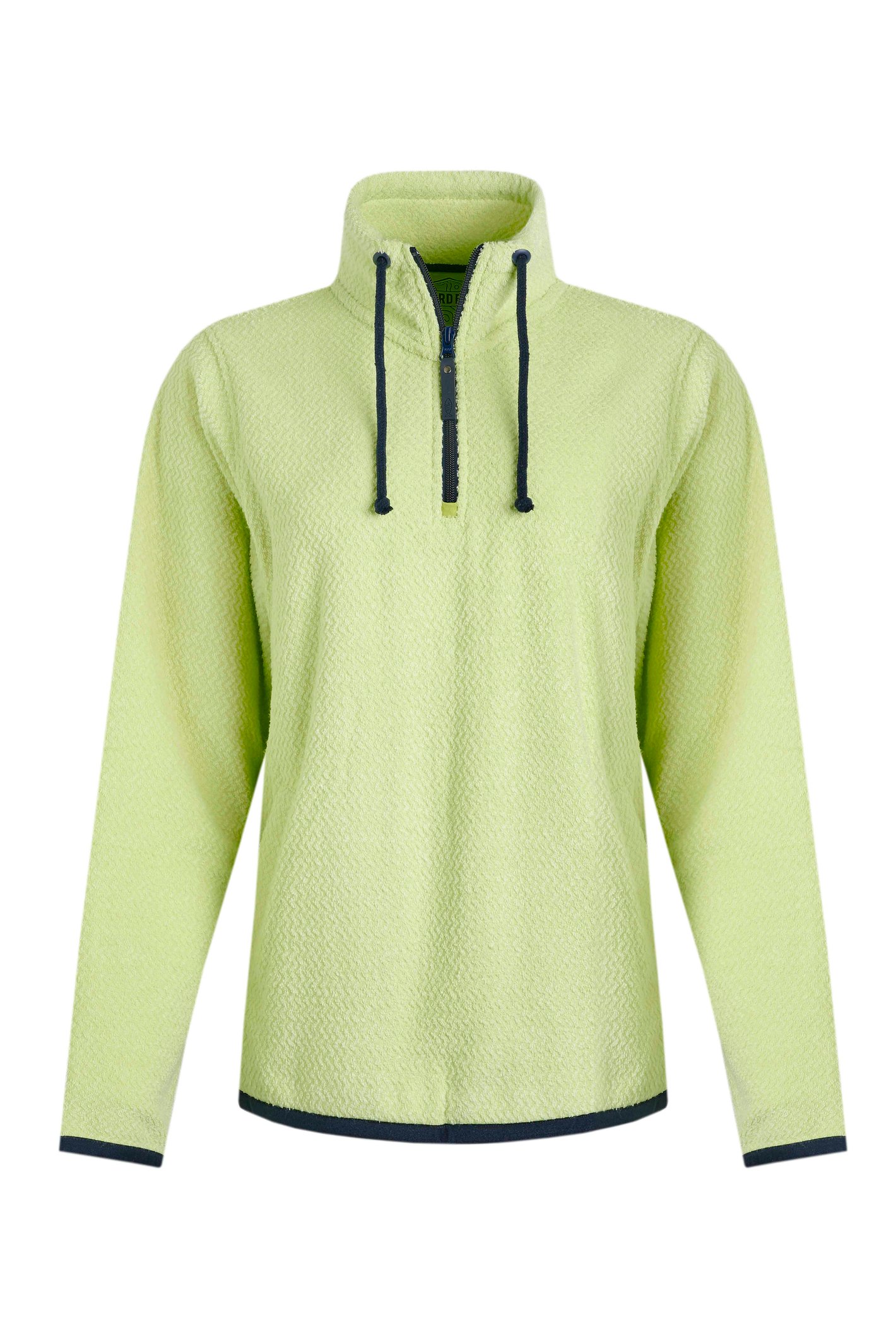 Weird Fish Odina Eco 1/4 Zip Zig Zag Fleece Acid Lime Size 16