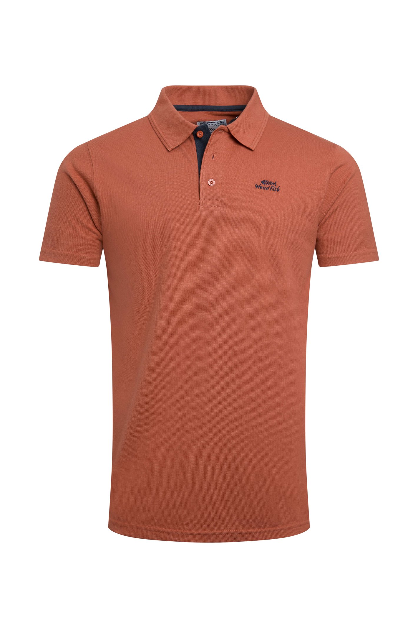 Weird Fish Miles Organic Cotton Pique Polo Baked Clay Size L