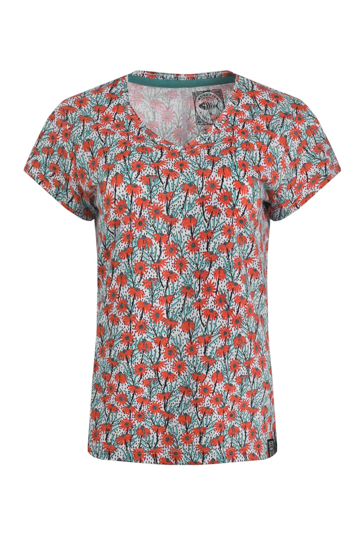 Weird Fish Merica Organic Cotton Printed Jersey T-Shirt Rouge Size 8