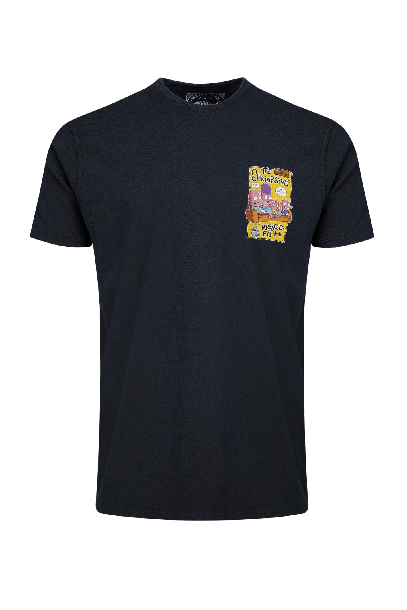 Weird Fish Shrimpsons Back Print Artist T-Shirt Navy Size 5XL