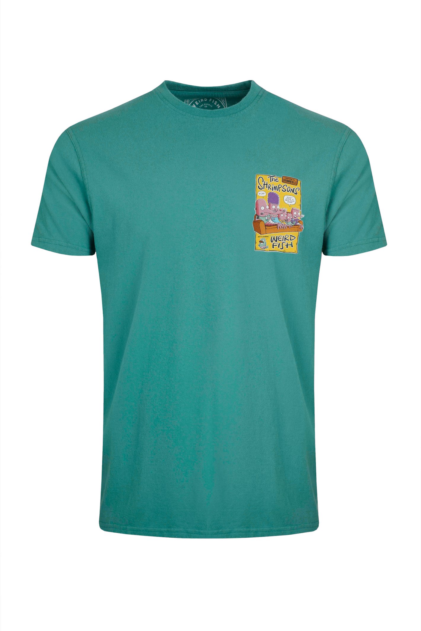 Weird Fish Shrimpsons Back Print Artist T-Shirt Viridis Size 5XL