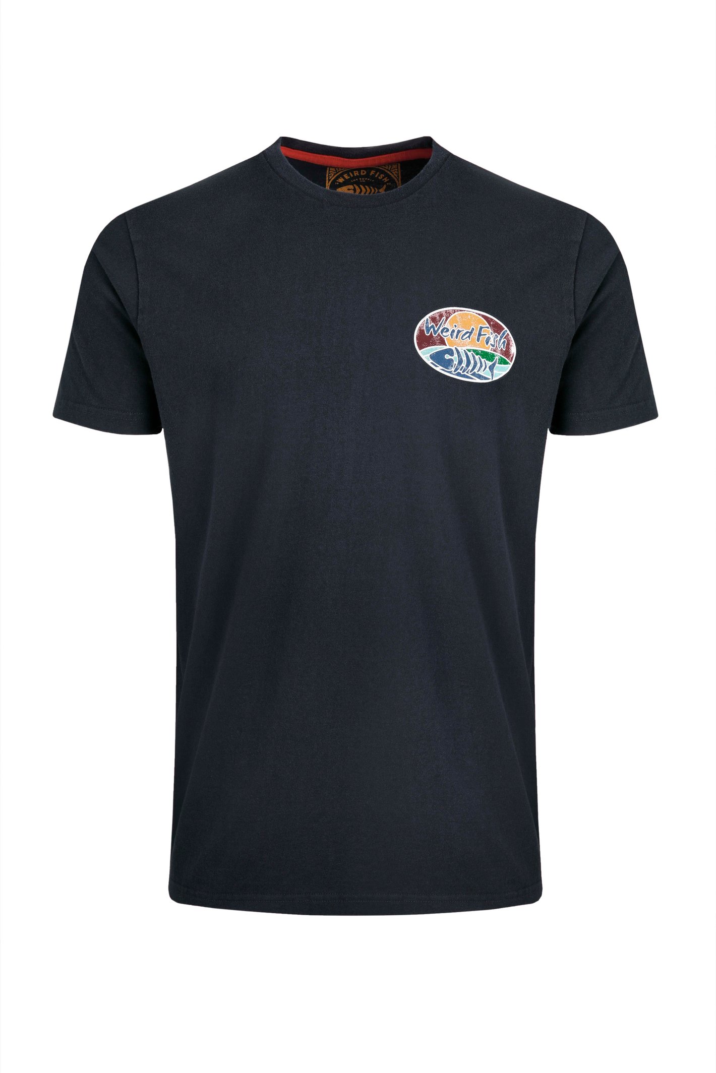Weird Fish Land and Sea Back Print Graphic T-Shirt Navy Size XL