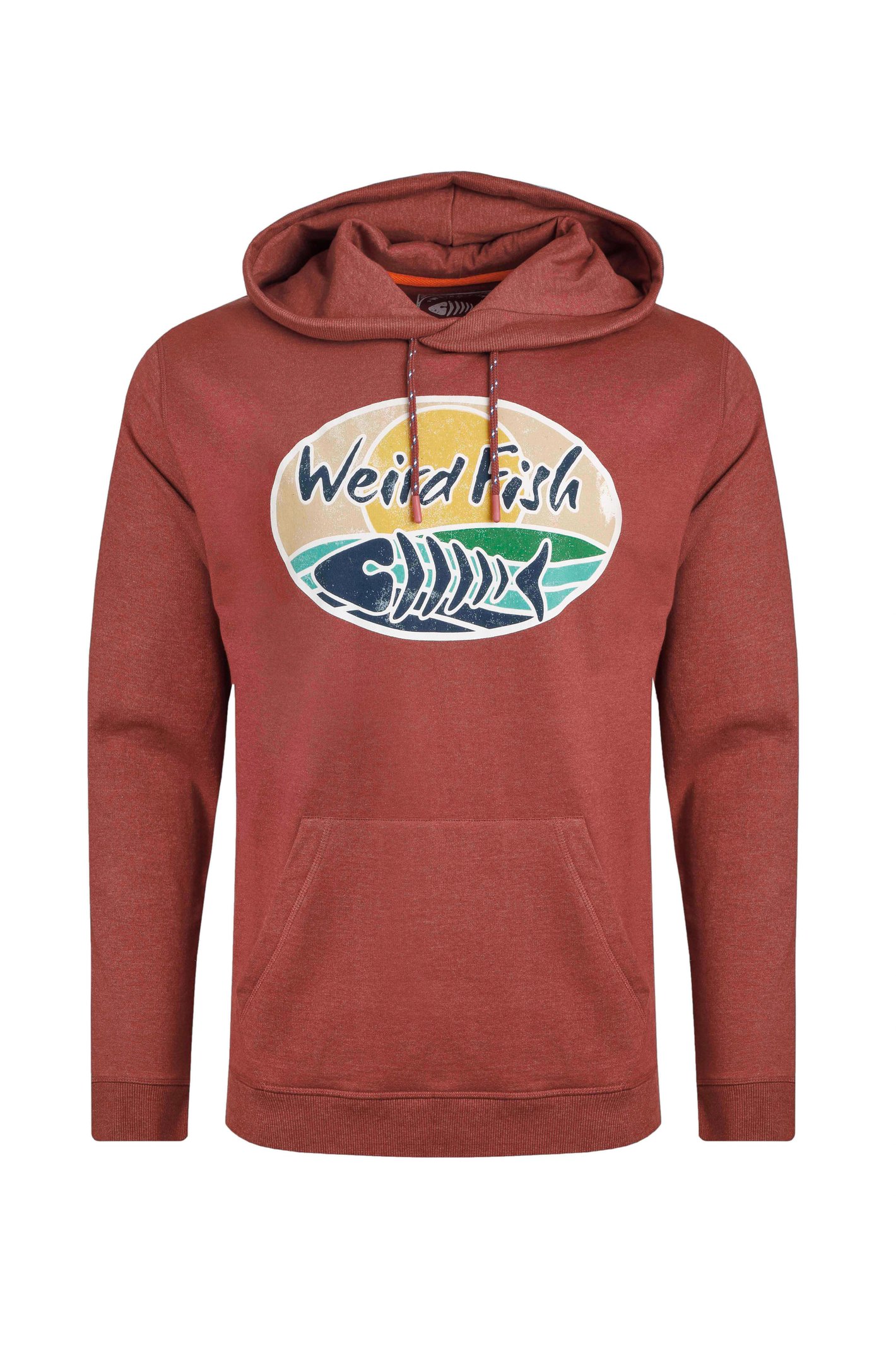 Weird Fish Bryant Front Print Graphic Popover Hoodie Pinot Red Size 3XL