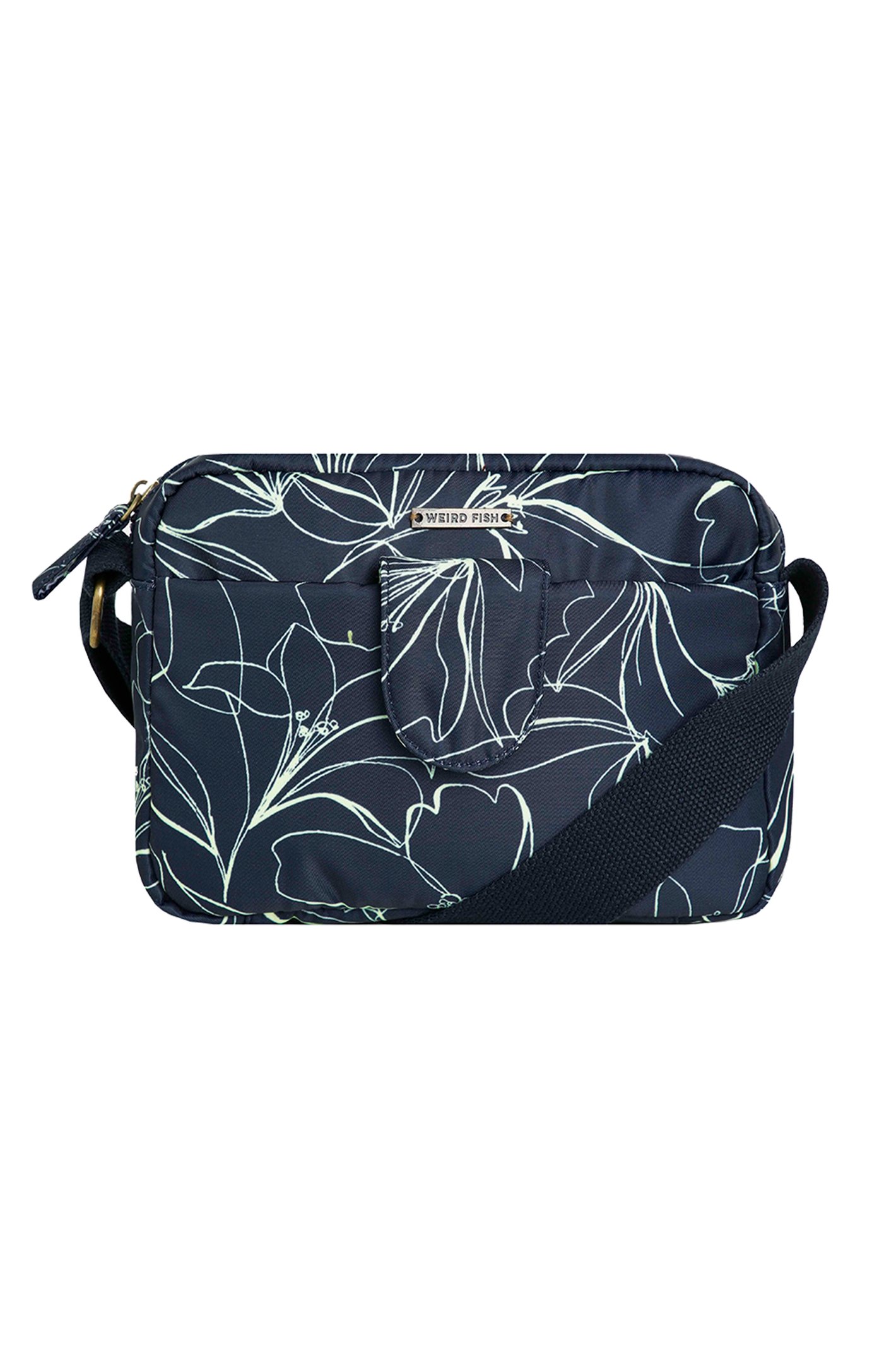 Weird Fish Corrie Printed Cross Body Bag Midnight Size ONE