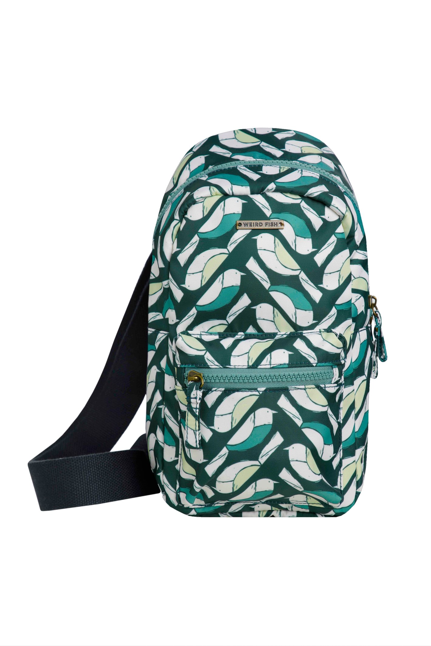 Weird Fish Hanni Printed Crossbody Bag Cedar Green Size ONE