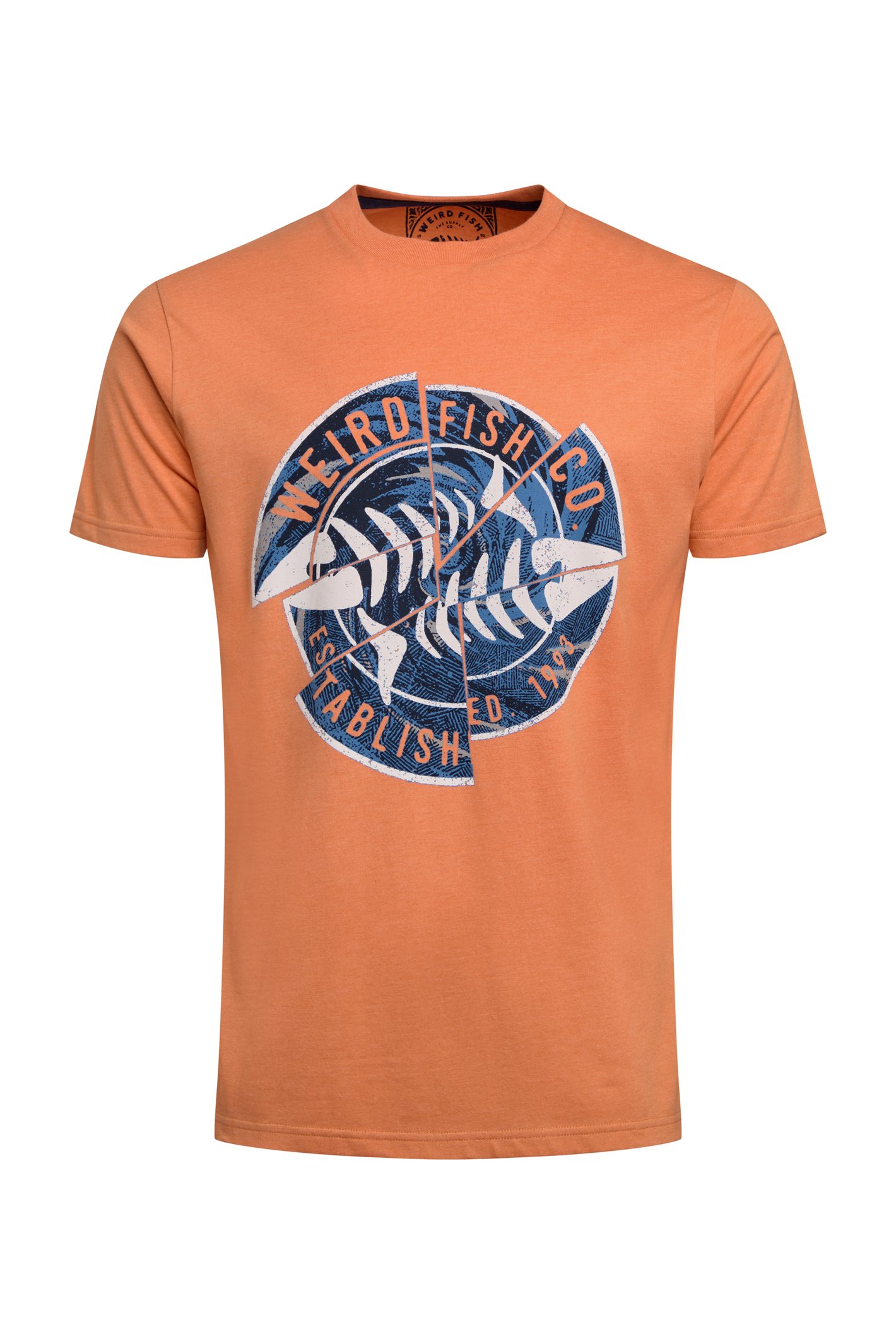 Weird Fish Vortex Front Print Graphic T-Shirt Mango Size XL