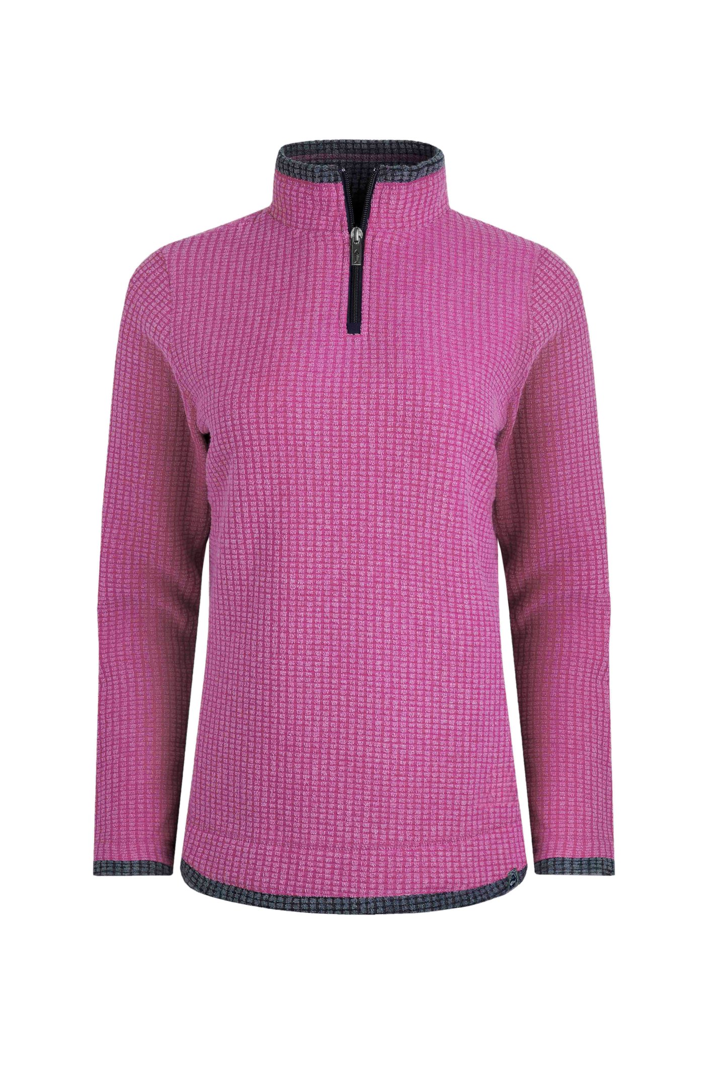 Weird Fish Beye Eco 1/4 Zip Grid Fleece Dark Raspberry Size 18