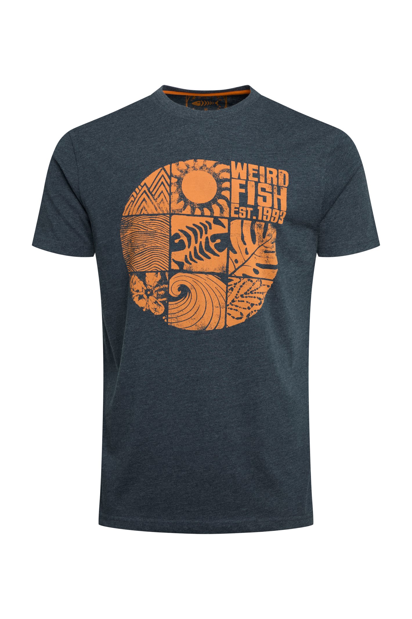 Weird Fish Summer Sector Front Print Eco Graphic T-Shirt Navy Size 2XL