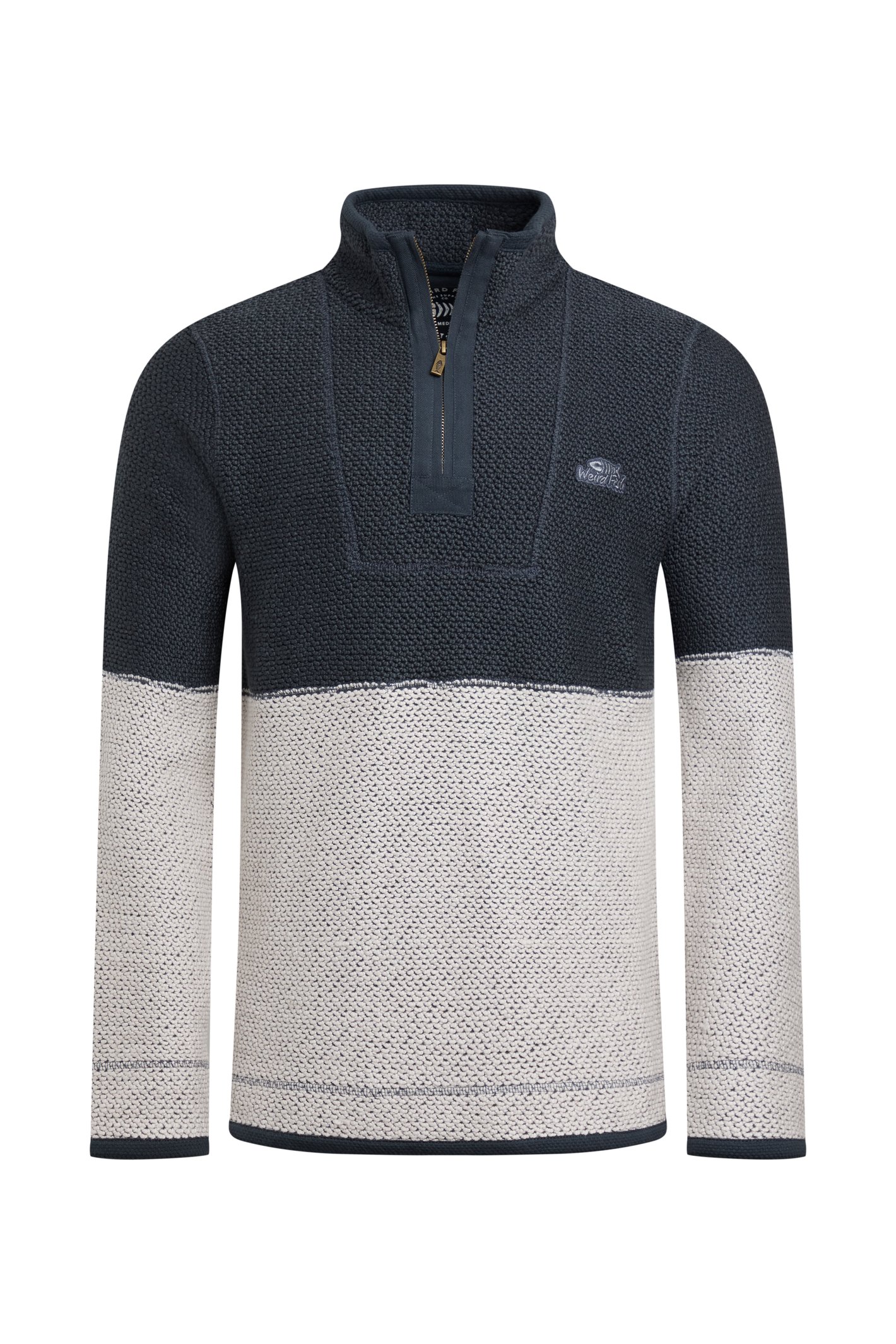 Weird Fish Kielder Eco 1/4 Zip Special Edition Macaroni Dark Navy Size XL