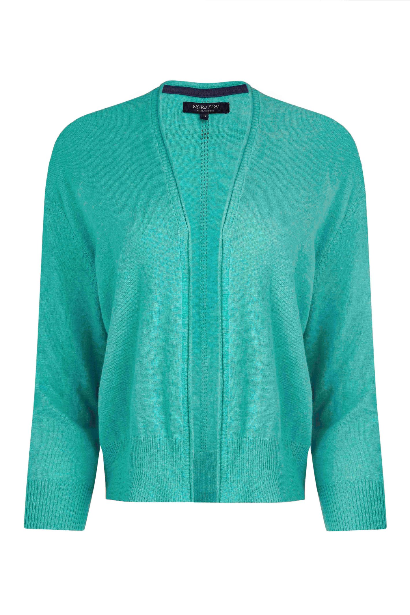 Weird Fish Limon Outfitter Cardigan Aqua blue Size 14