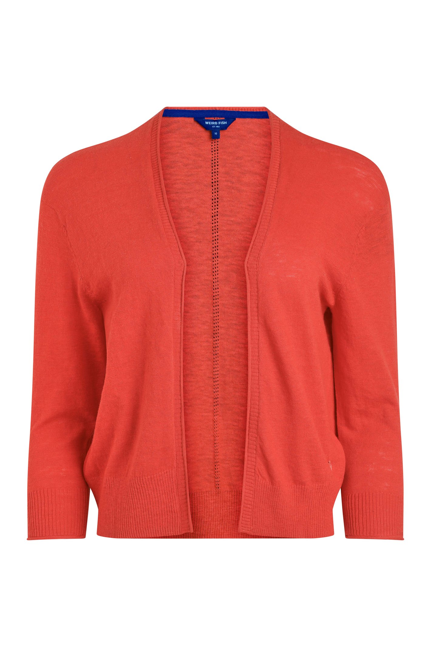 Weird Fish Limon Outfitter Cardigan Tango Red Size 12