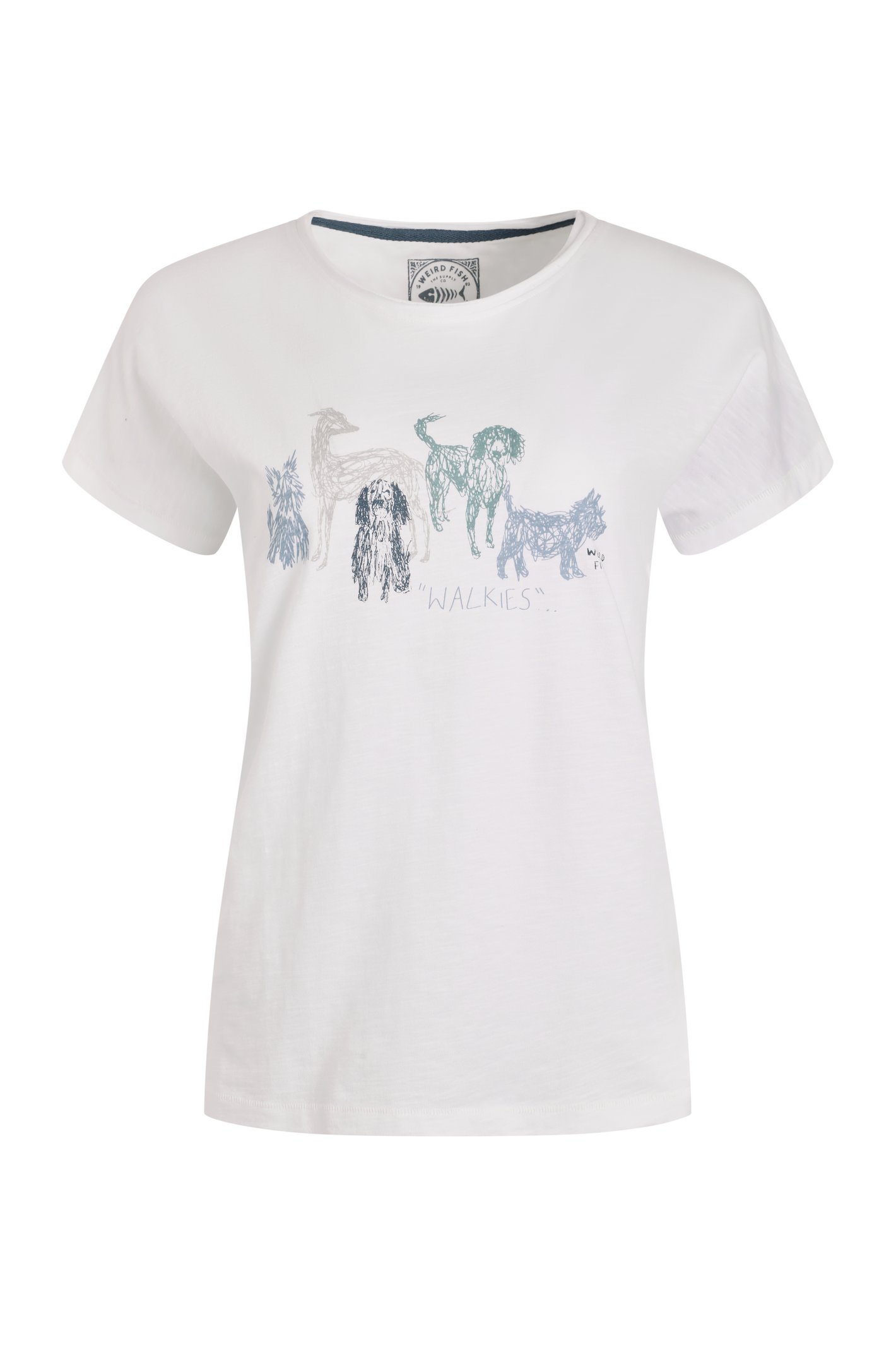Weird Fish Walkies Organic Cotton Slub T-Shirt White Size 8