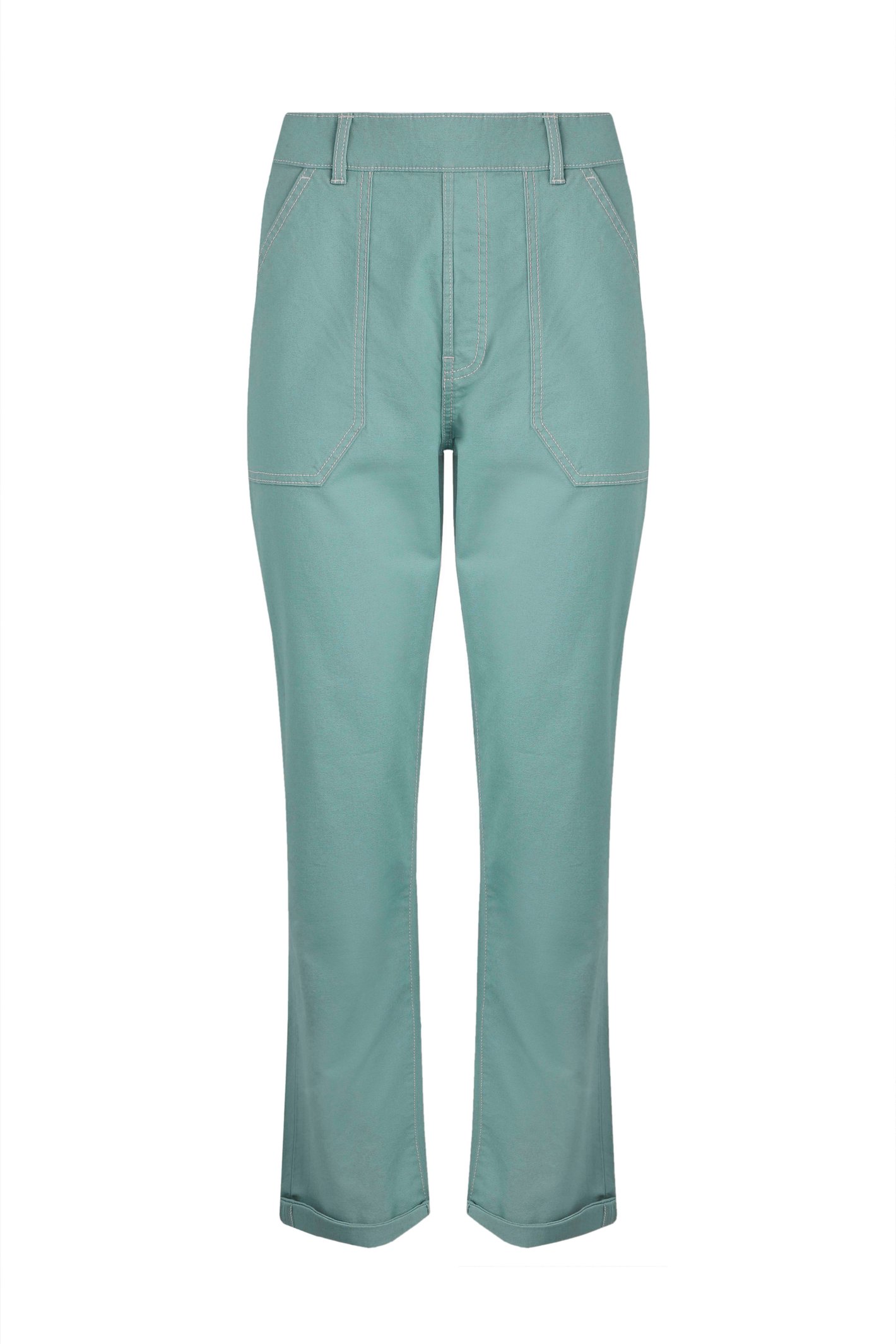 Weird Fish Malorri Organic Cotton Chino Trousers Mineral Blue Size 8
