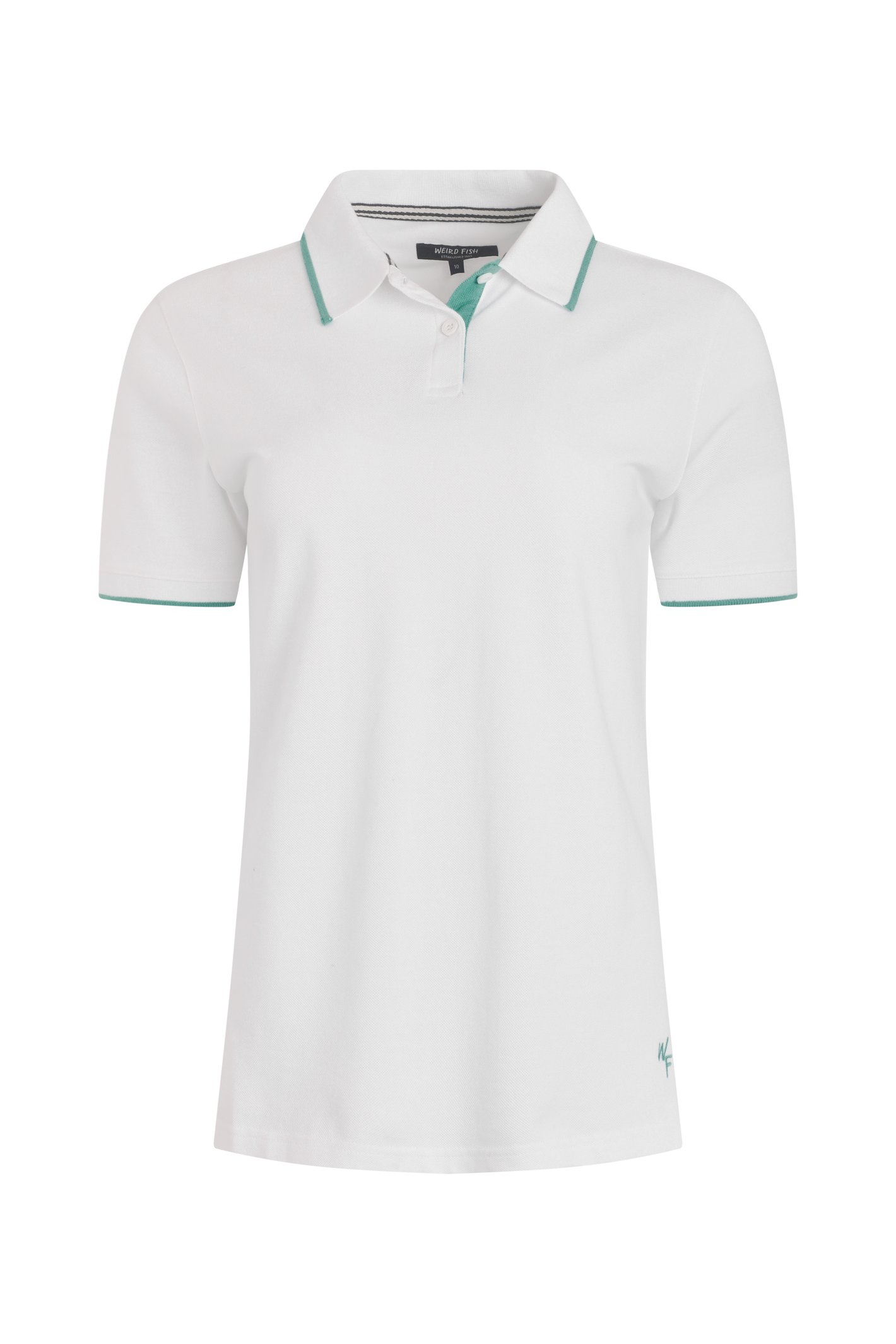 Weird Fish Pammie Organic Cotton Pique Polo Shirt White Size 22