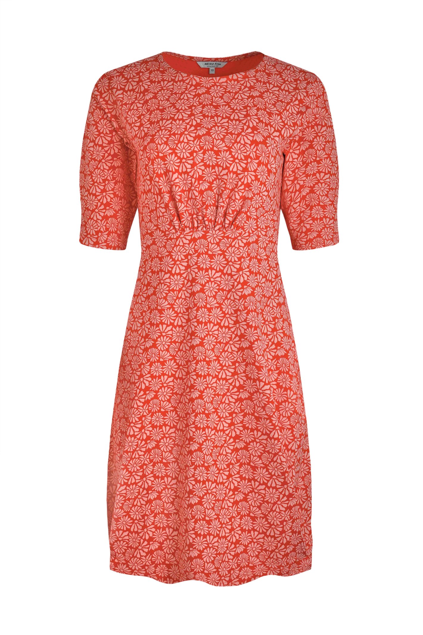 Weird Fish Cassandra Organic Cotton Jersey Swing Dress Crimson Size 20