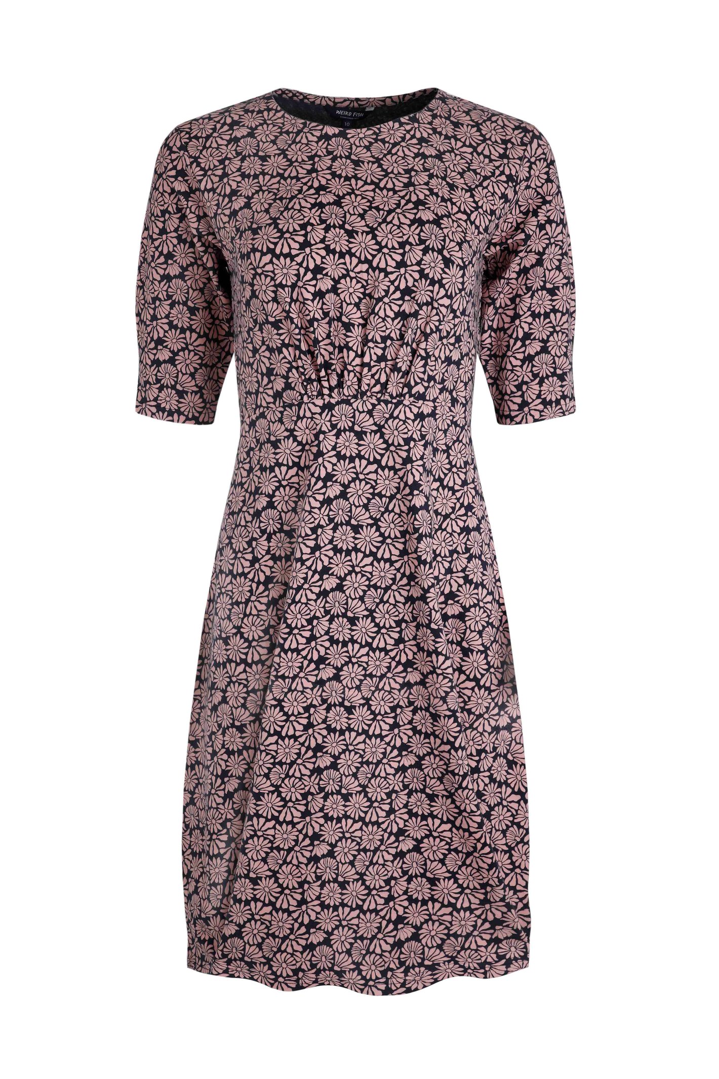Weird Fish Cassandra Organic Cotton Jersey Swing Dress Tea Rose Size 18