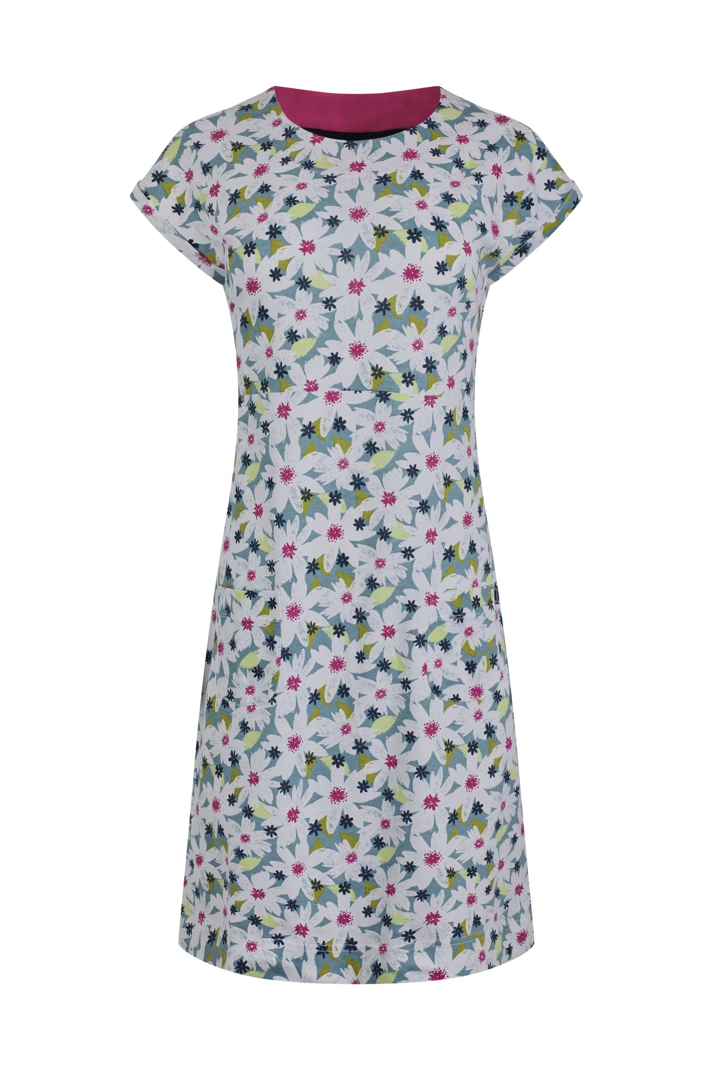 Weird Fish Tallahassee Organic Jersey Dress Washed Blue Size 8