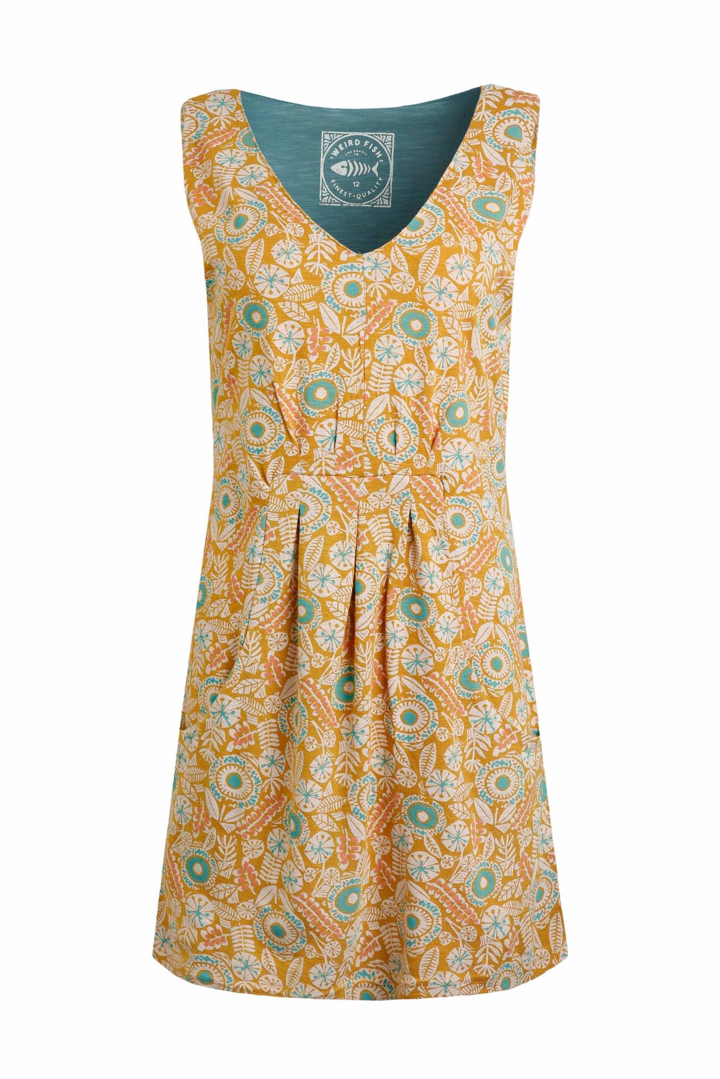 Weird Fish Indus Printed Jersey Tunic Deep Amber Size 10