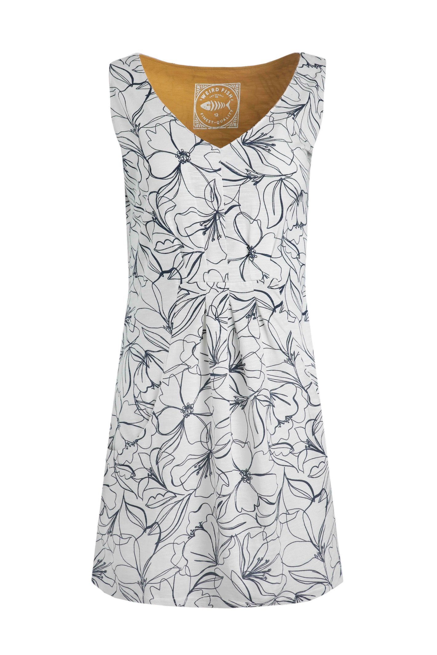 Weird Fish Indus Printed Jersey Tunic Light Cream Size 18
