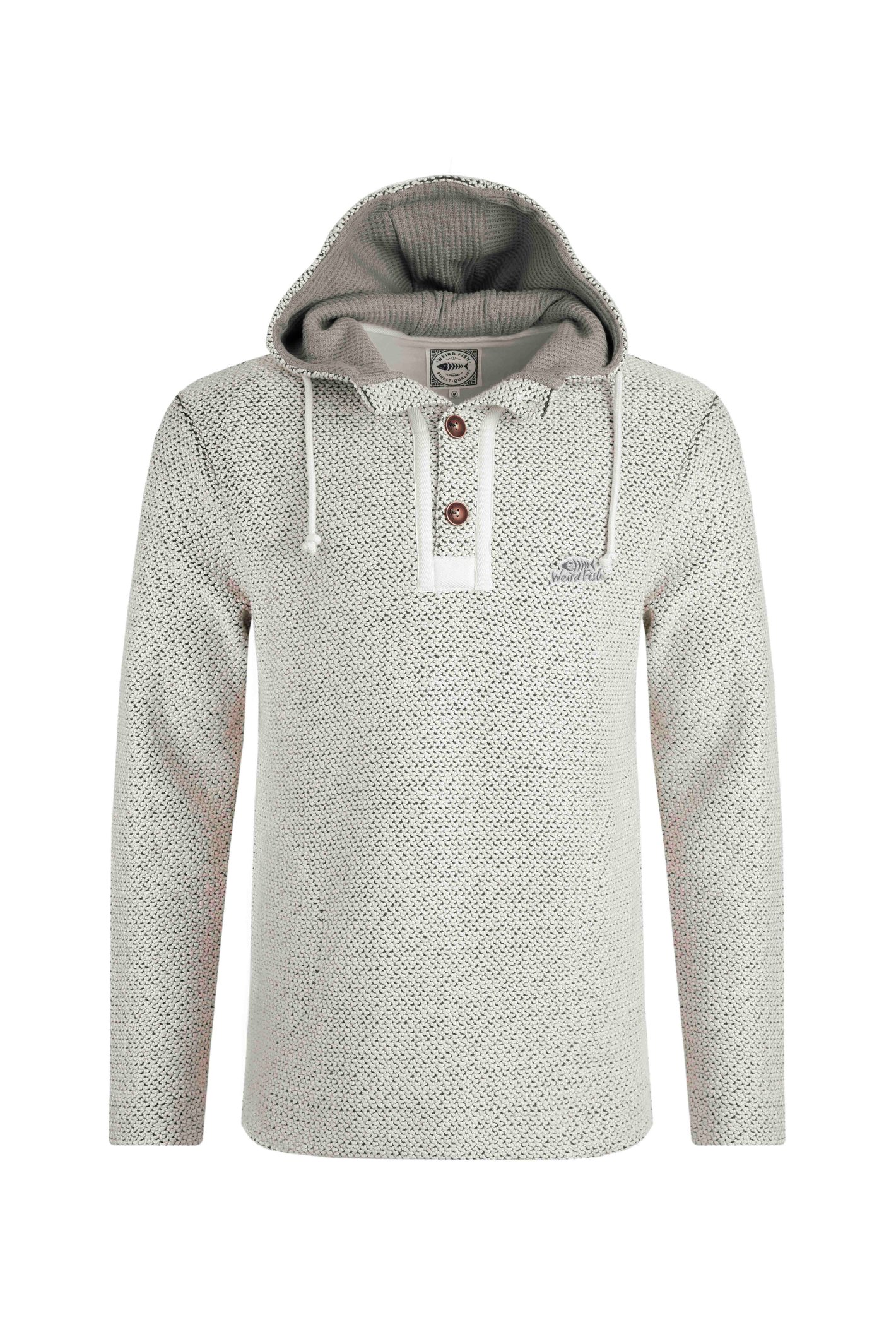 Weird Fish Bakersfield Button Neck Eco Macaroni Hoodie Ecru Size XL