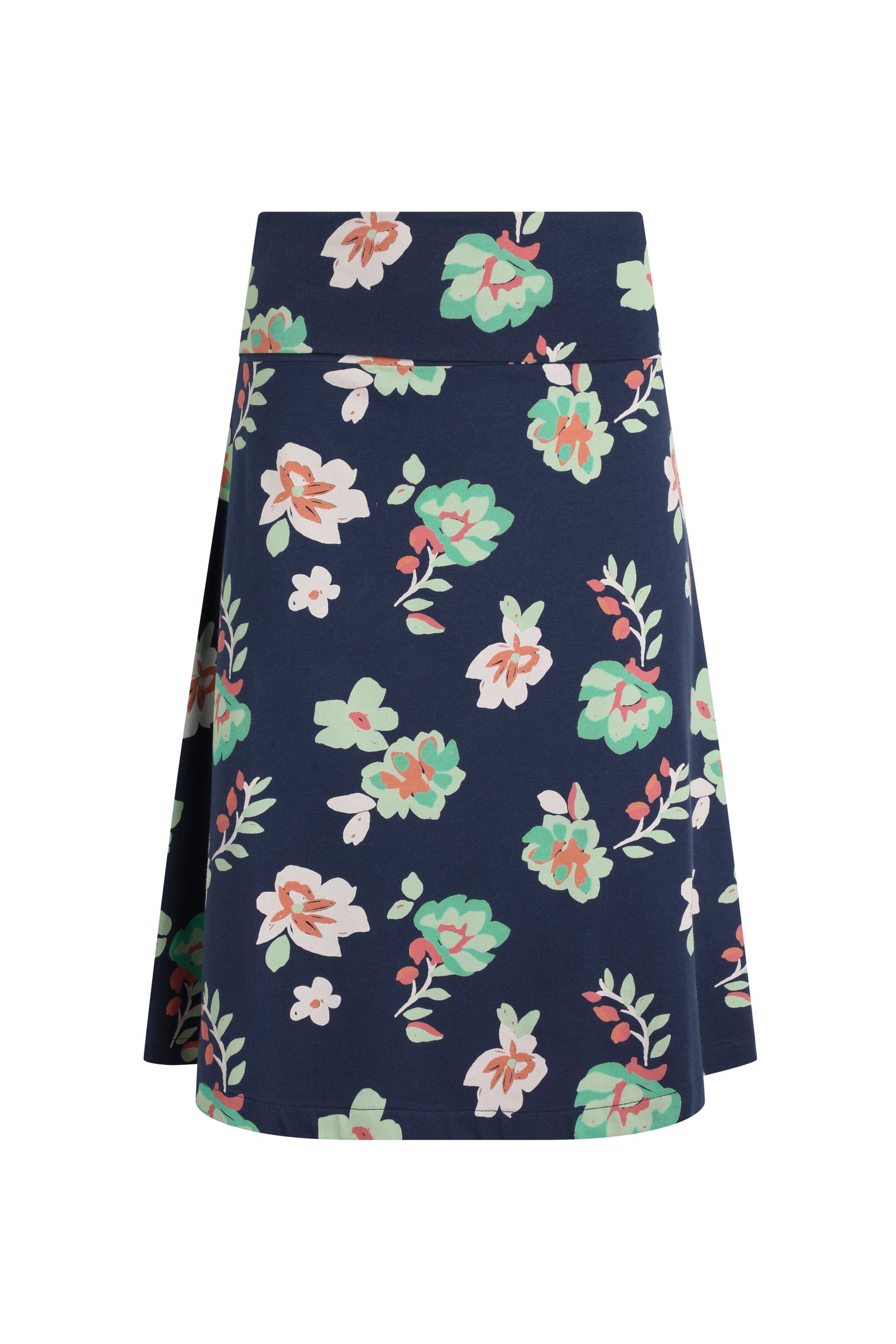 Weird Fish Malmo Printed Jersey Skirt Night Blue Size 8