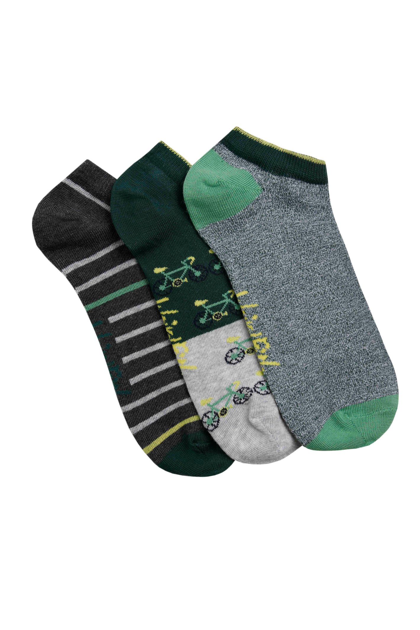 Weird Fish Rolph Trainer Socks 3 Pack Forest Green Size 7-11