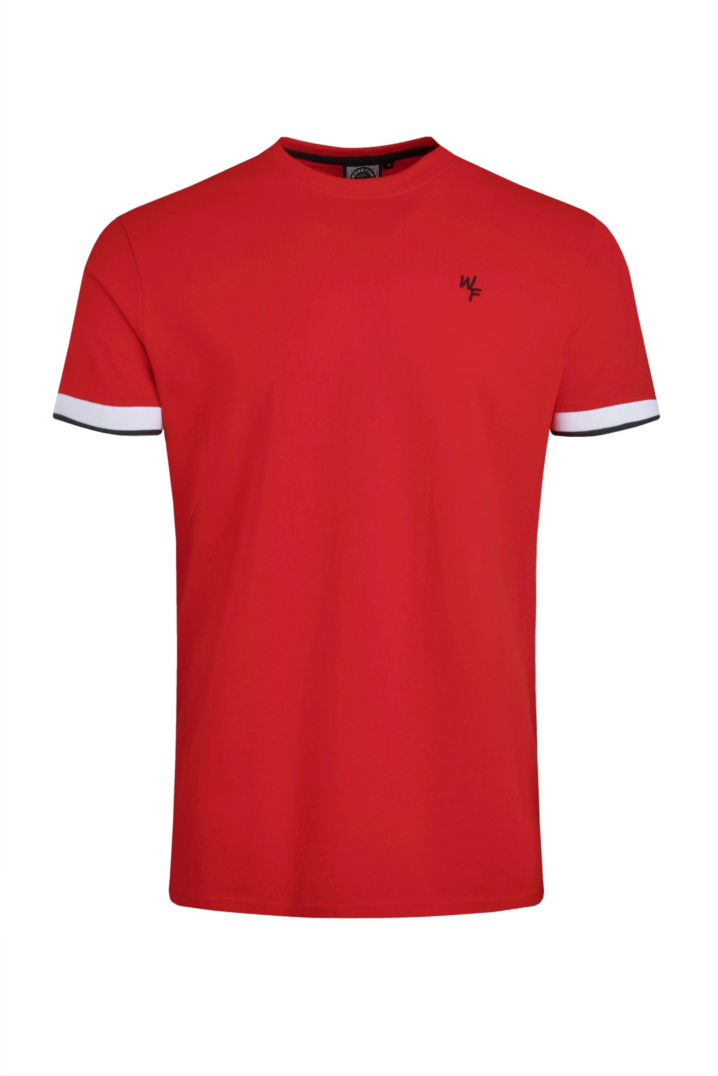 Weird Fish Danville Organic Cotton Pique T-Shirt Retro Red Size XL