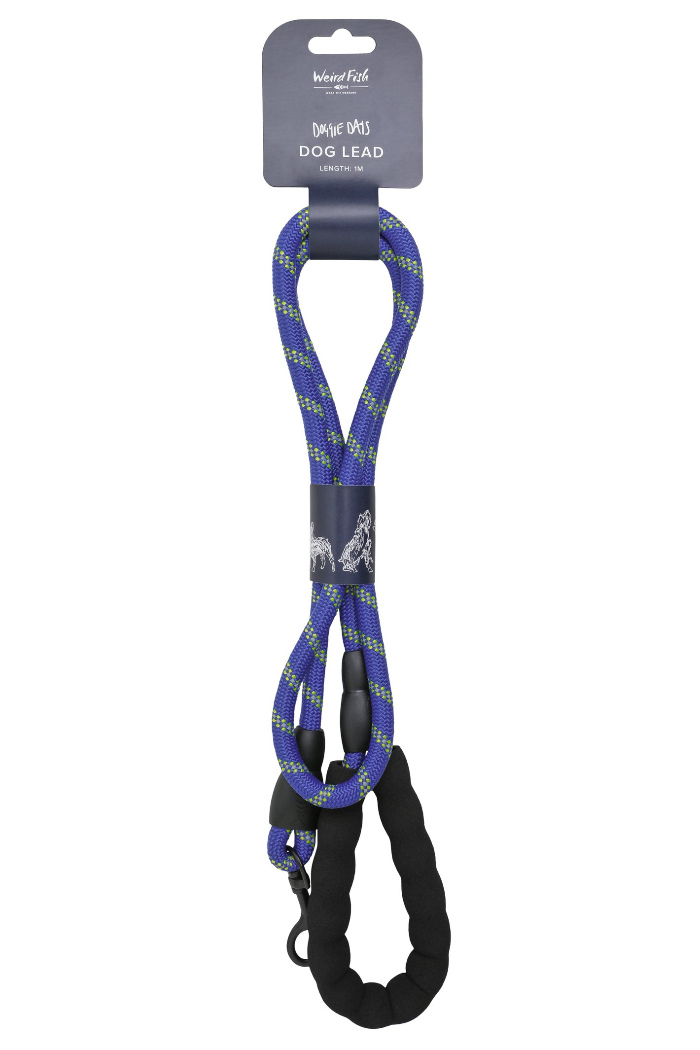 Weird Fish Wilf Reflective Rope Dog Lead Cobalt Blue Size ONE