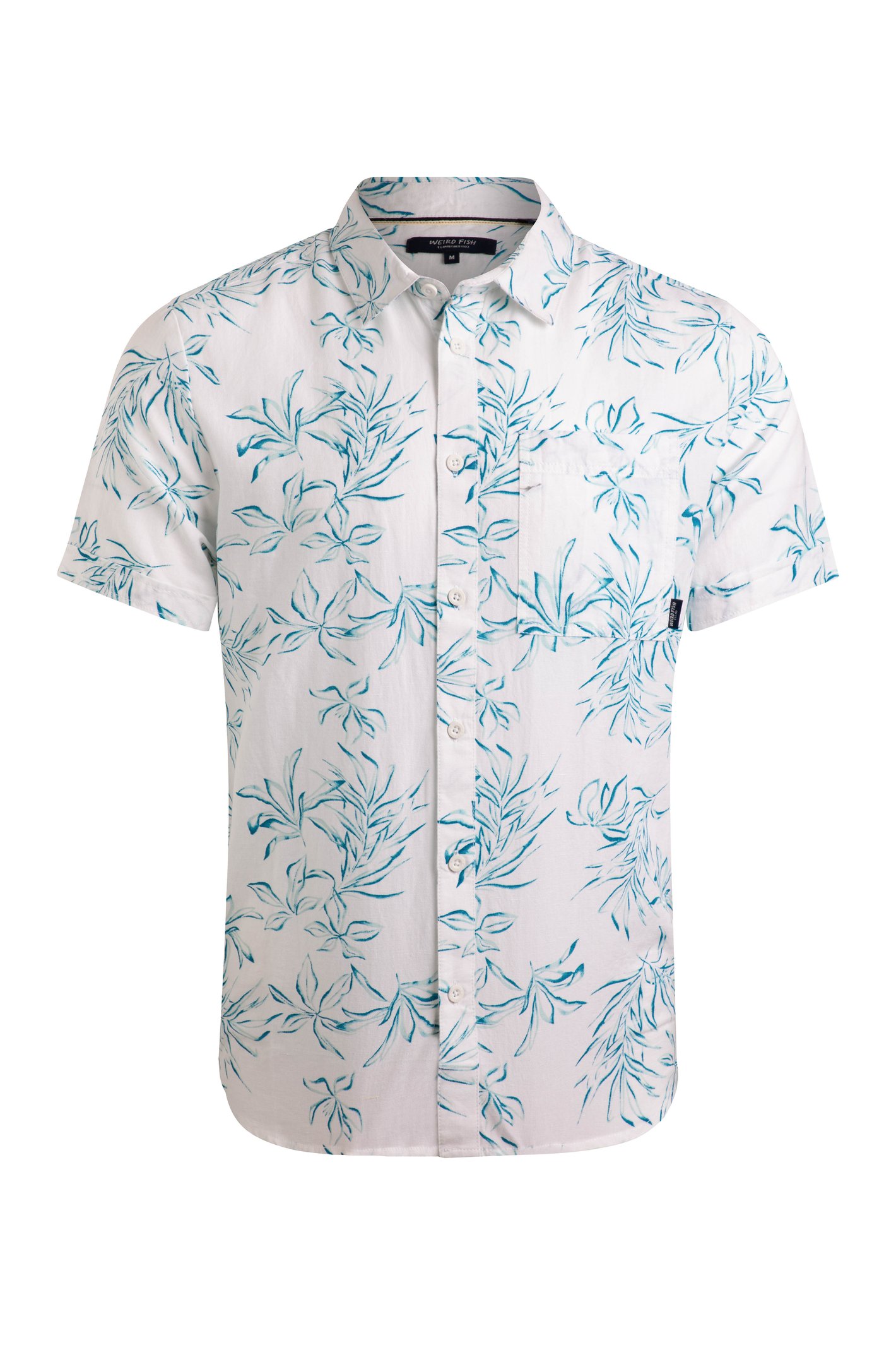 Weird Fish Tarim Linen Rich Hawaiian Shirt Blue Size 5XL