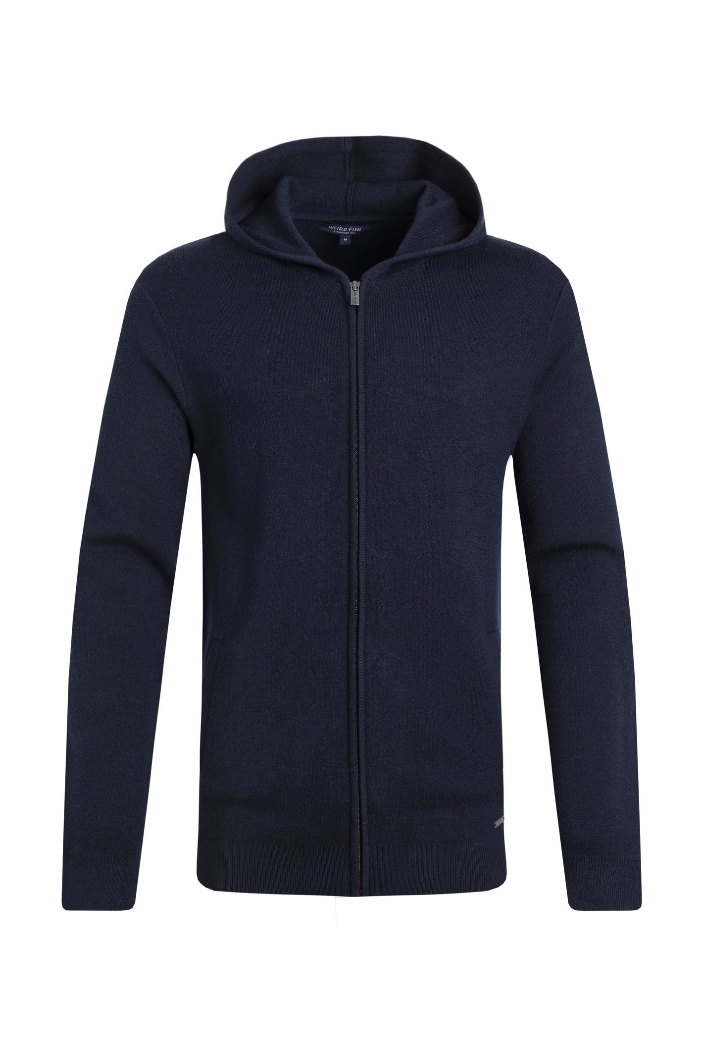 Weird Fish Samuel Knitted Full Zip Hooded Jumper Navy Size 5XL
