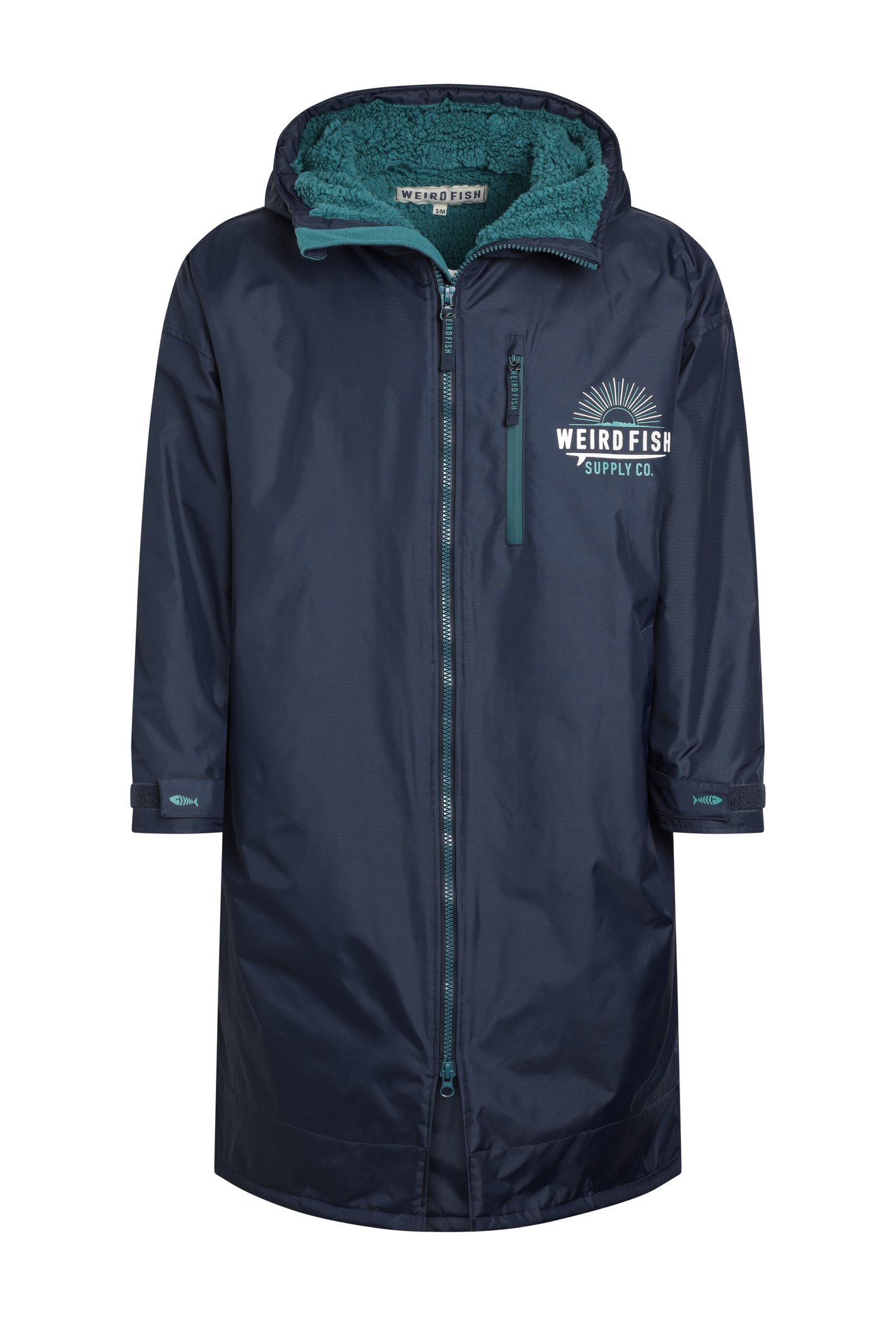 Weird Fish Atlantic Unisex Waterproof Changing Robe Blue Surf Size S/M