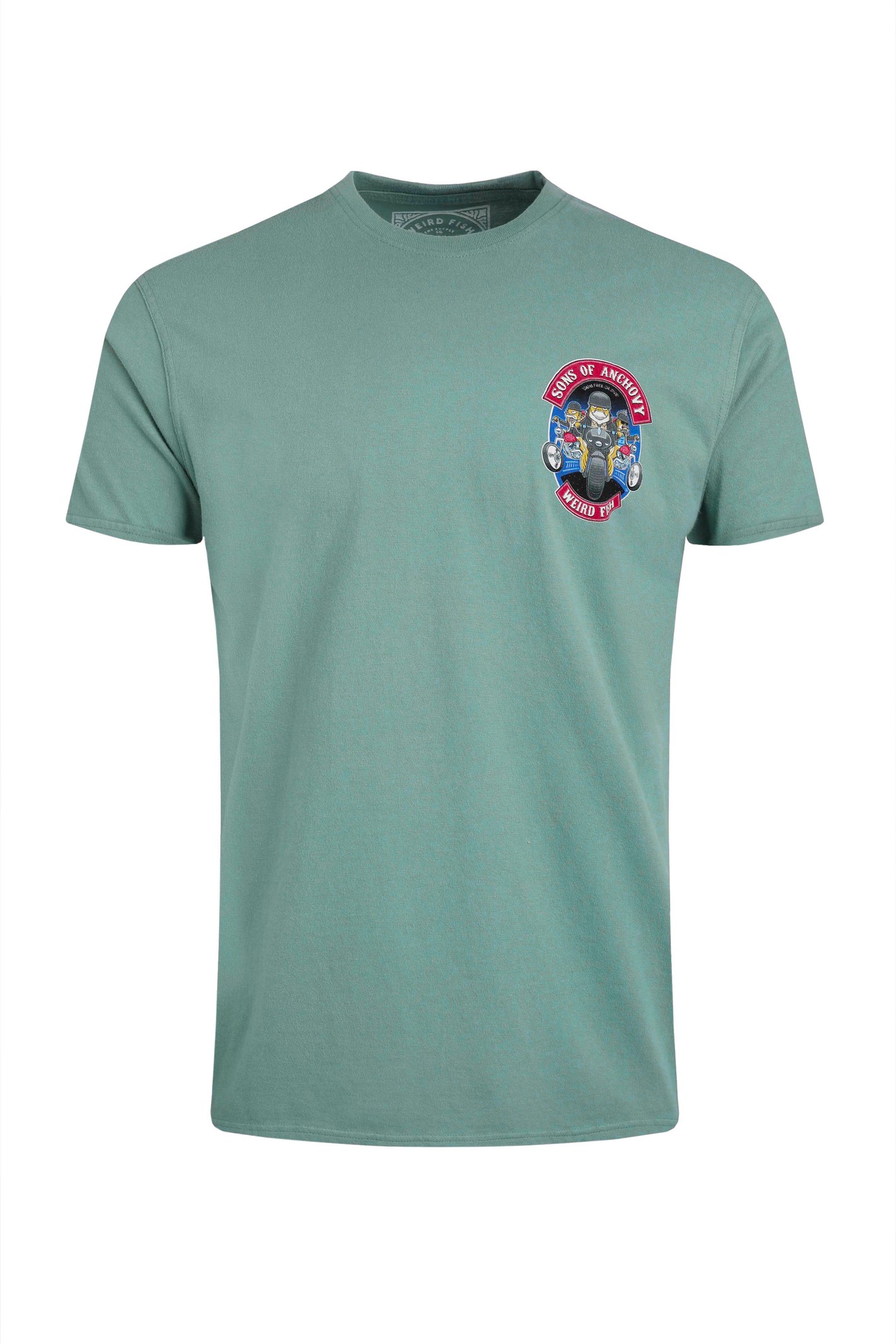 Weird Fish Sons of Anchovy Back Print Artist T-Shirt Mineral Blue Size M