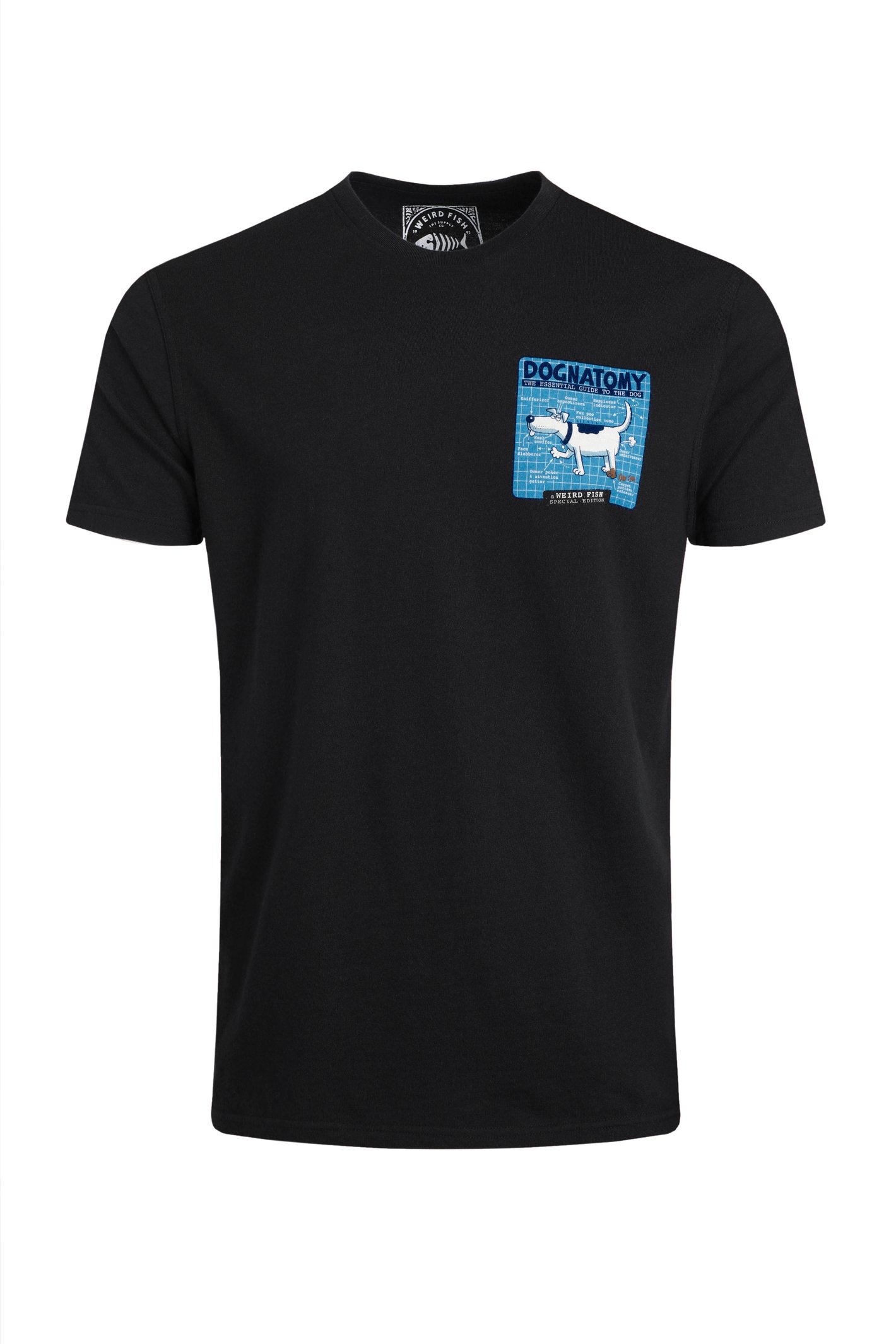 Weird Fish Dognatomy Back Print Artist T-Shirt Black Size L