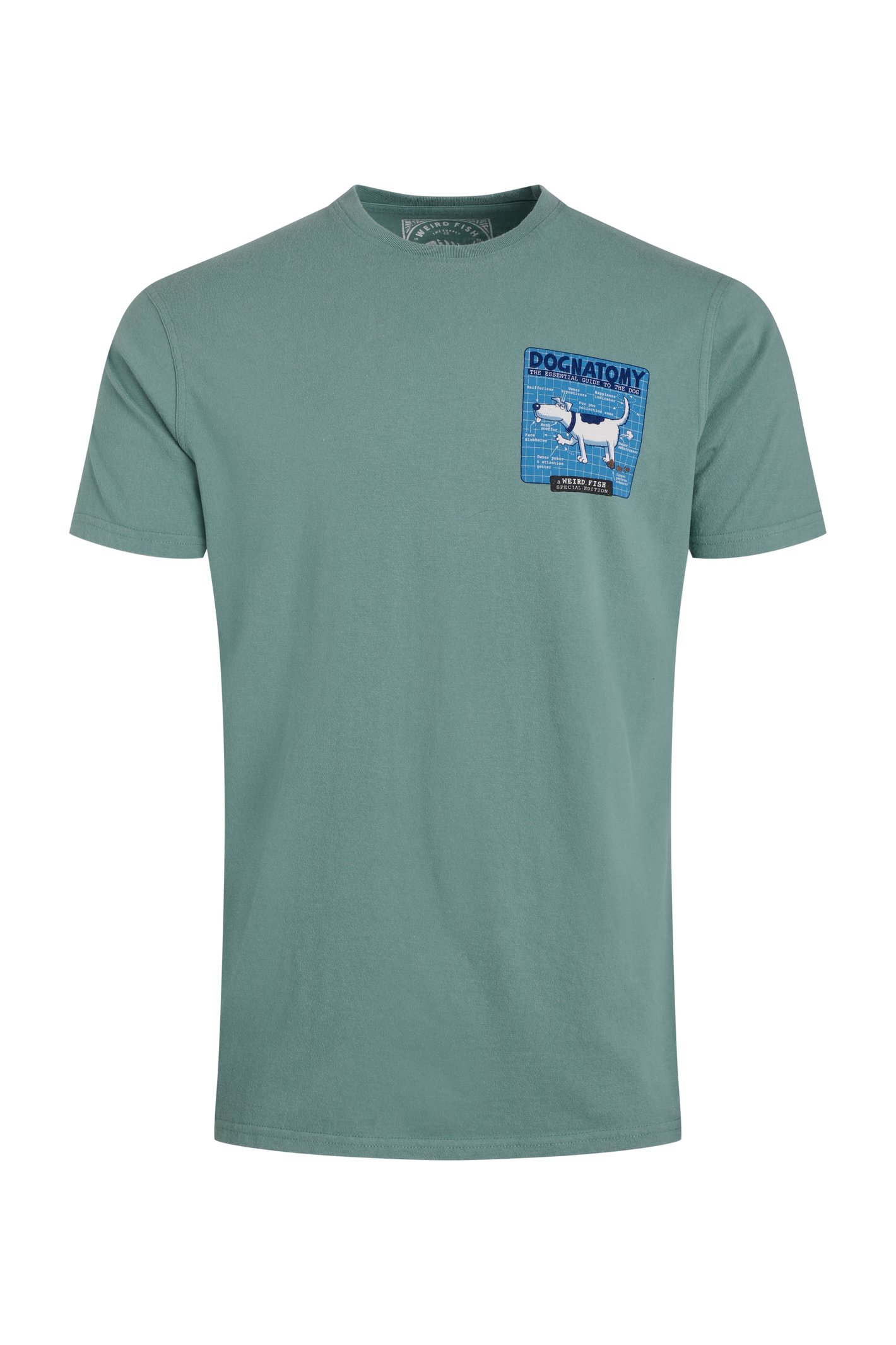 Weird Fish Dognatomy Back Print Artist T-Shirt Mineral Blue Size L