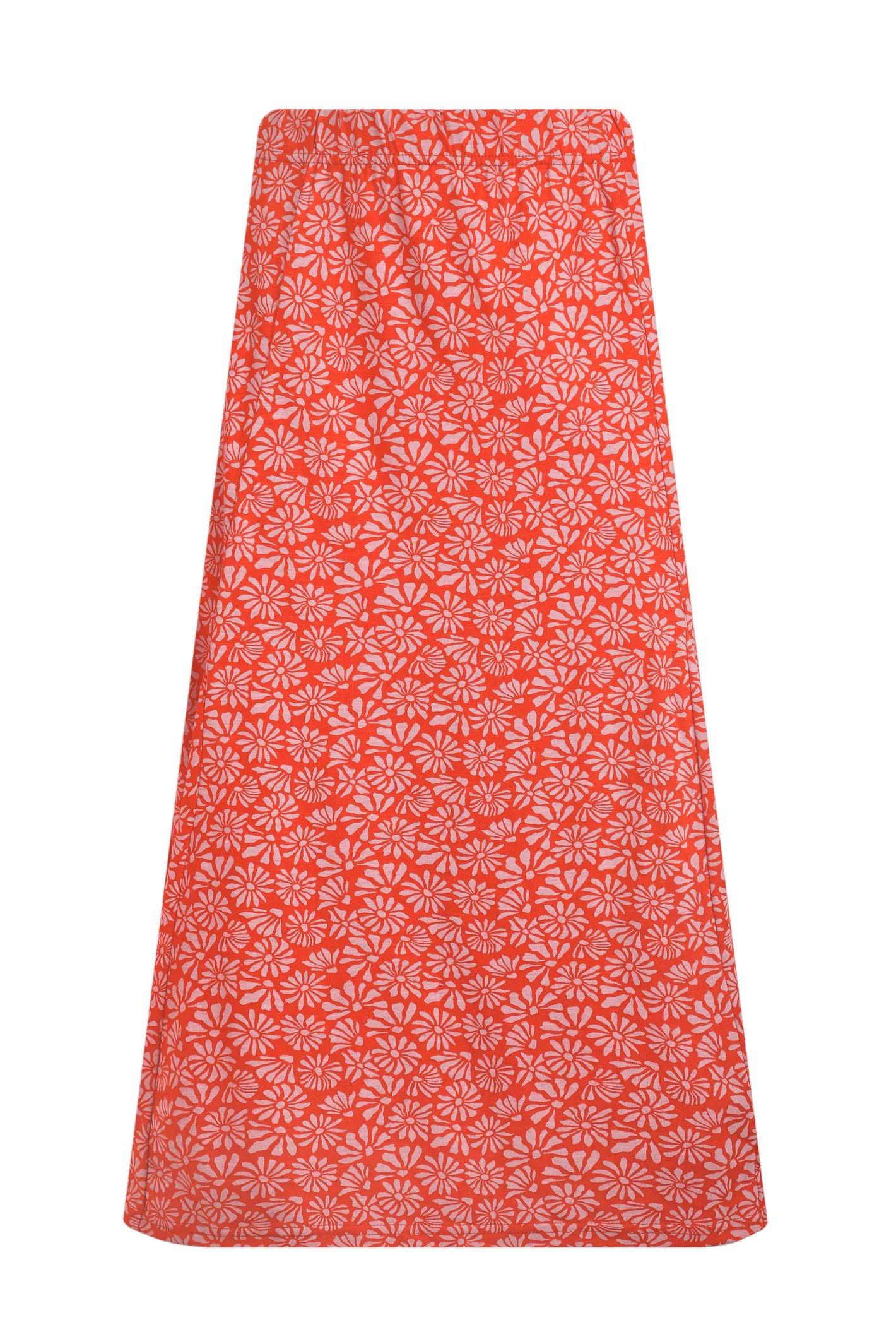 Weird Fish Romaro Printed Jersey Midi Skirt Crimson Size 20