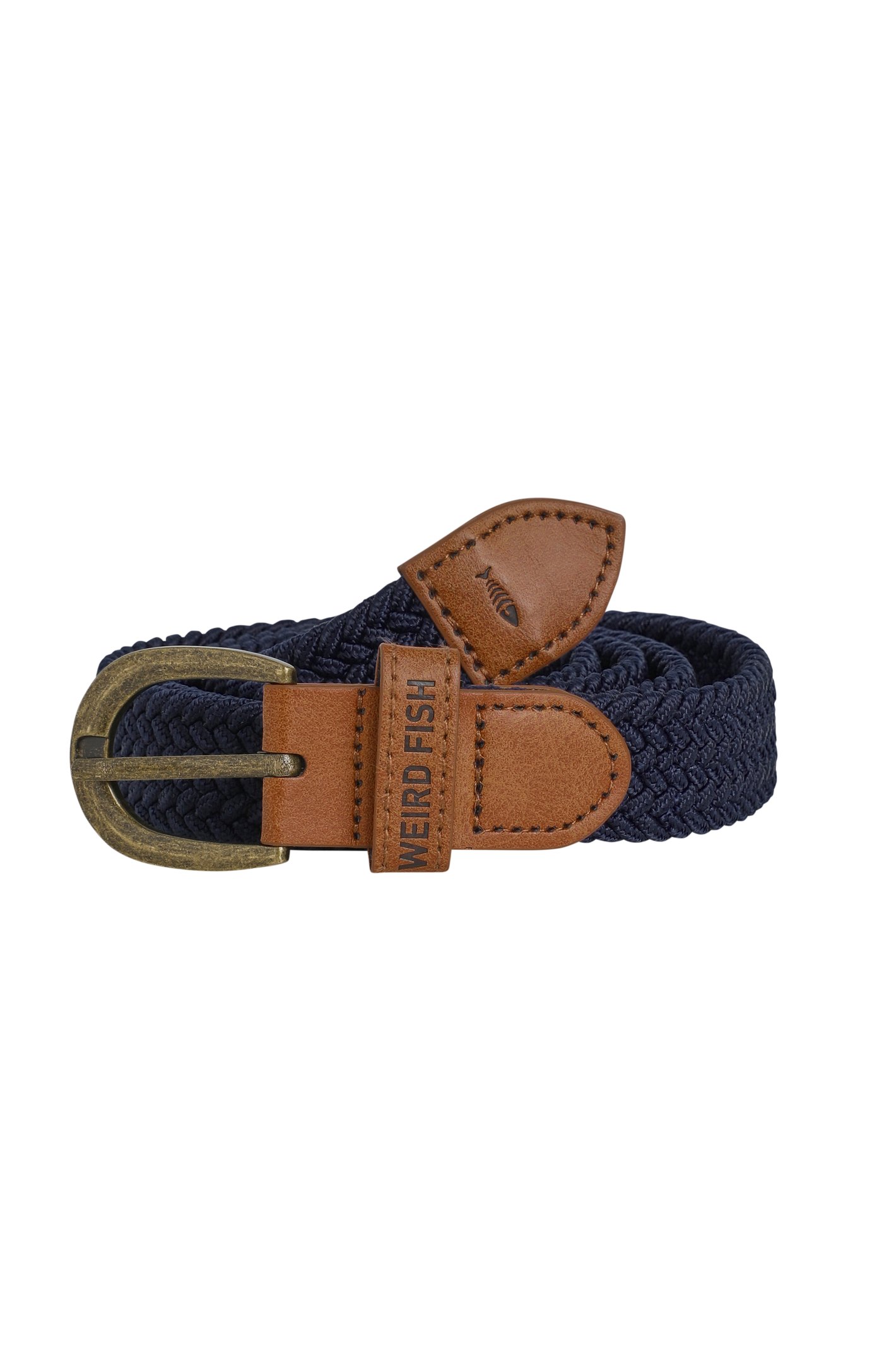 Weird Fish Aspen Braided Stretch Belt Navy Size L/XL