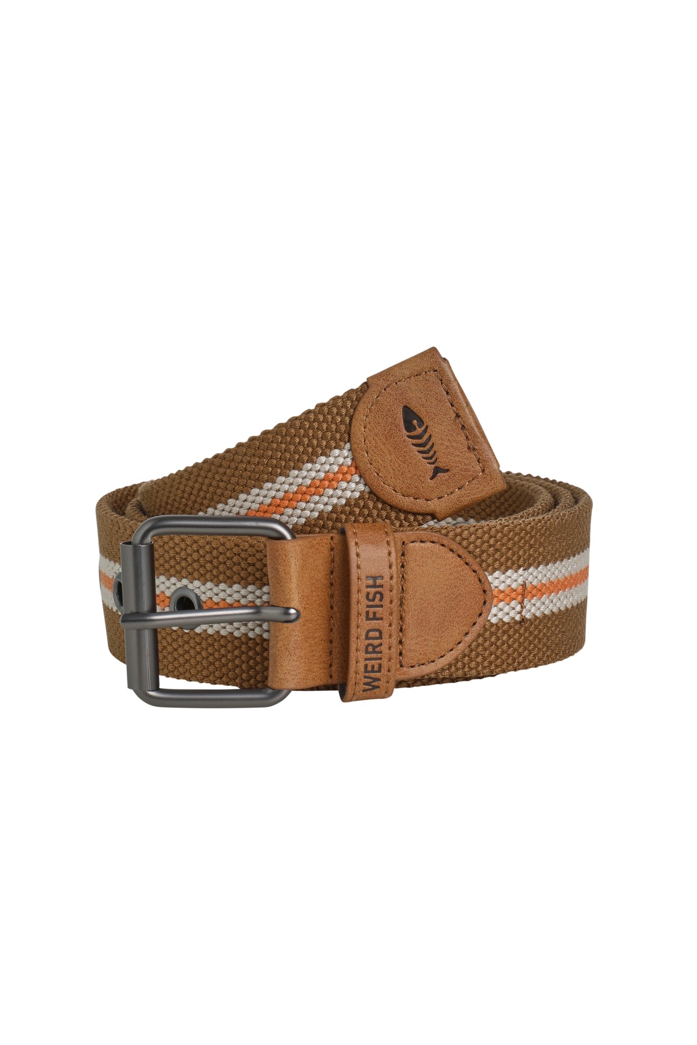 Weird Fish Austin Woven Belt Tan Size L/XL