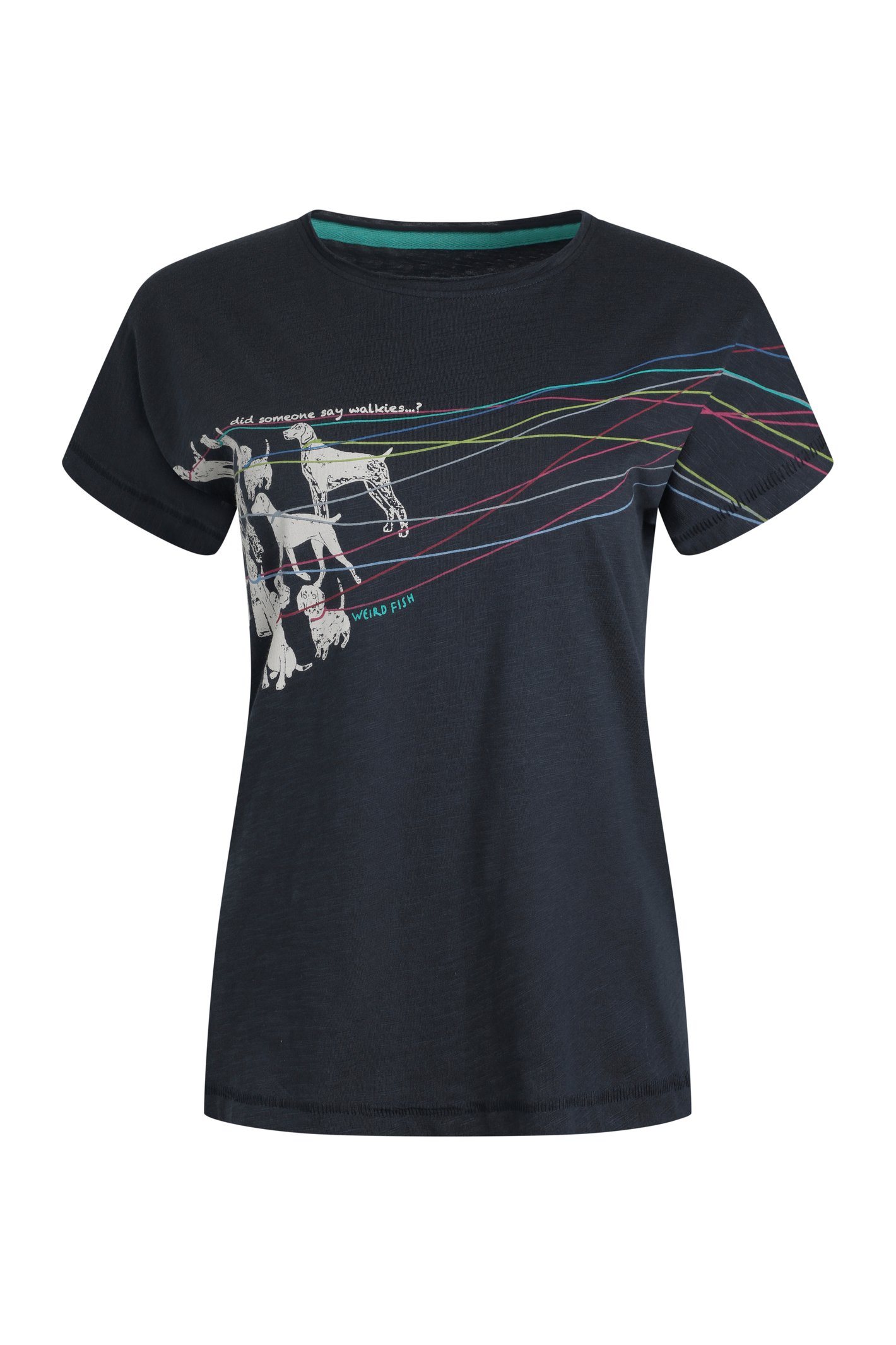 Weird Fish Lead The Way Organic Cotton Graphic T-Shirt Navy Size 16